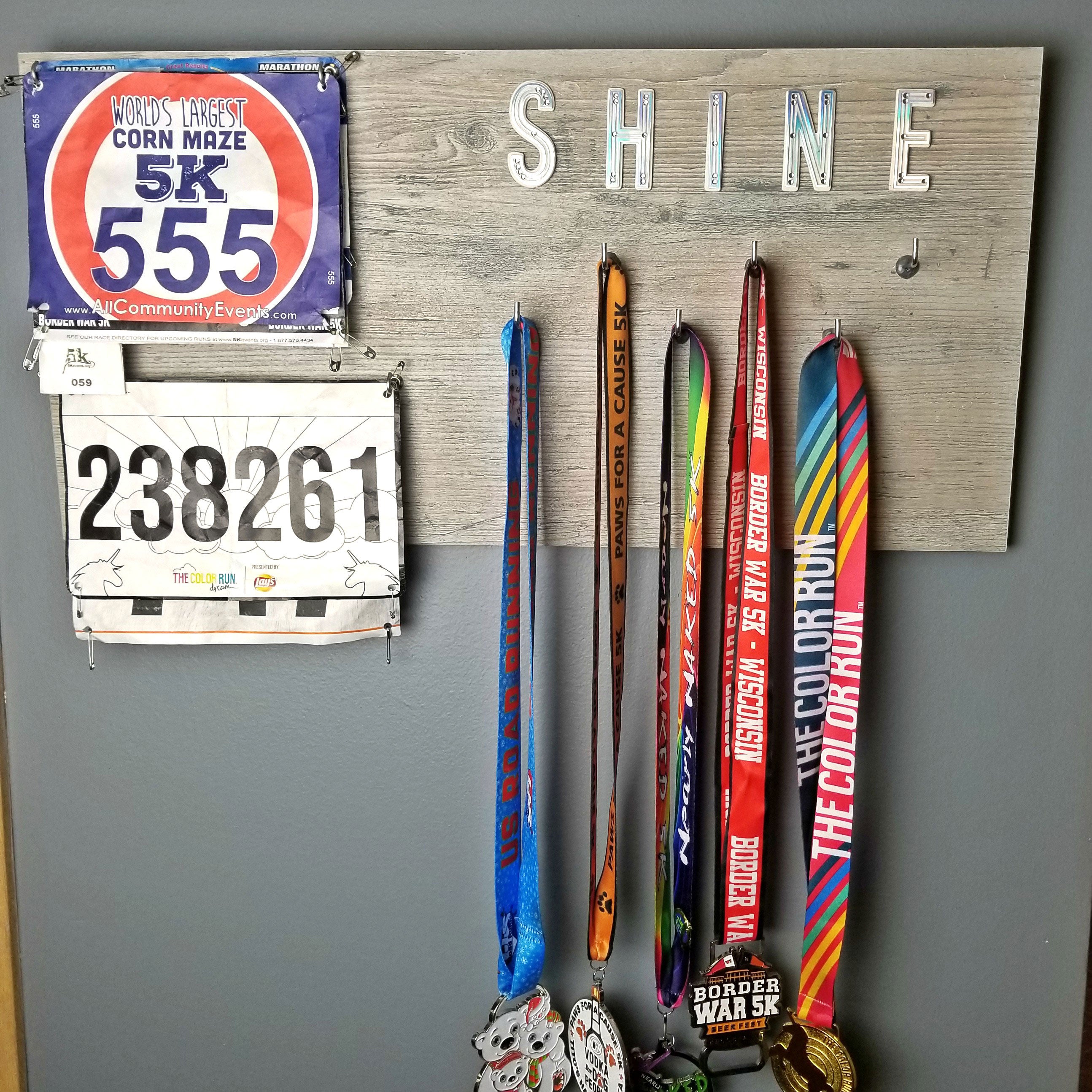 Running Large Hooked on Medals and Bib Hanger - Running