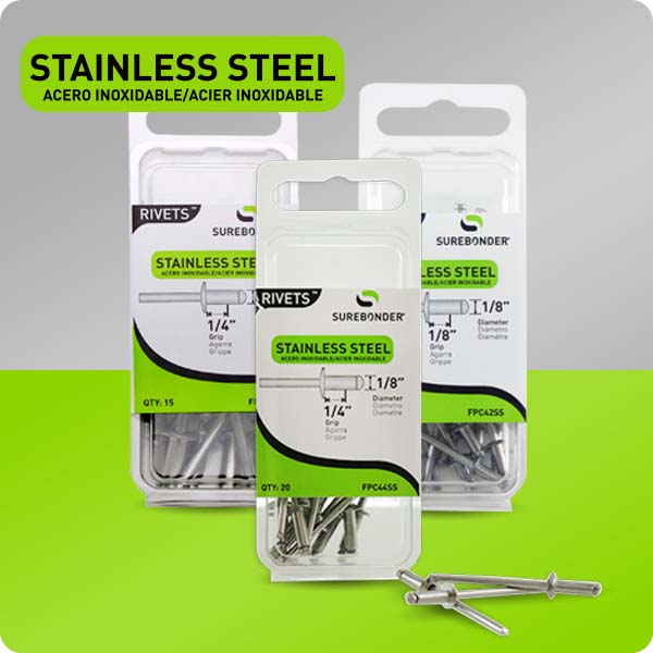 Shop a variety of sizes and quantities of stainless steel rivets