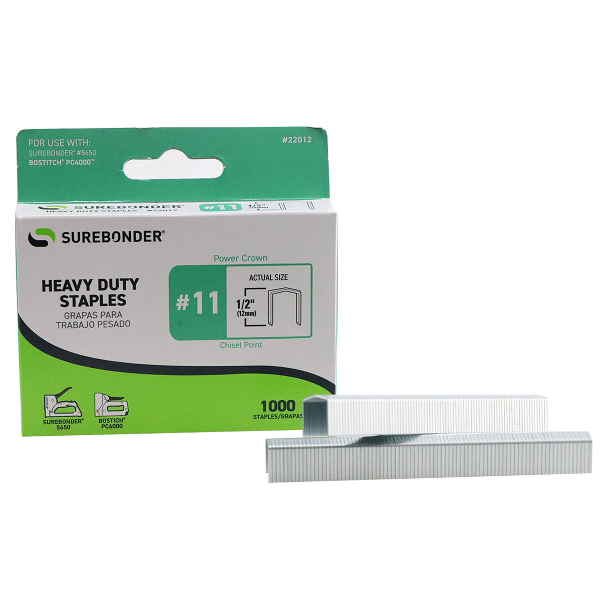#11 Power Crown Staples - 1/2" - 1000 quantity