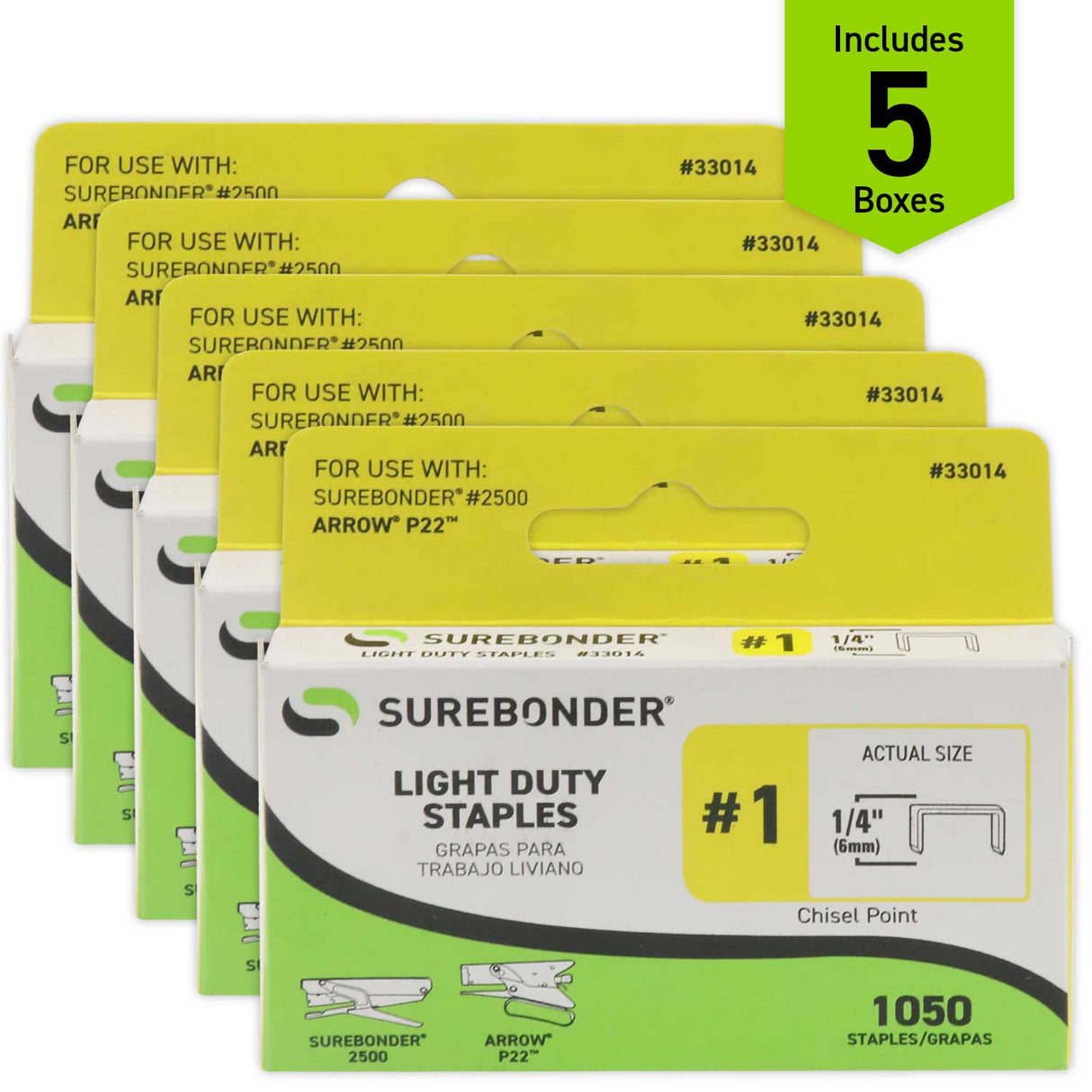 1/4" Light Duty Staples - 5250 Count | #1 Series