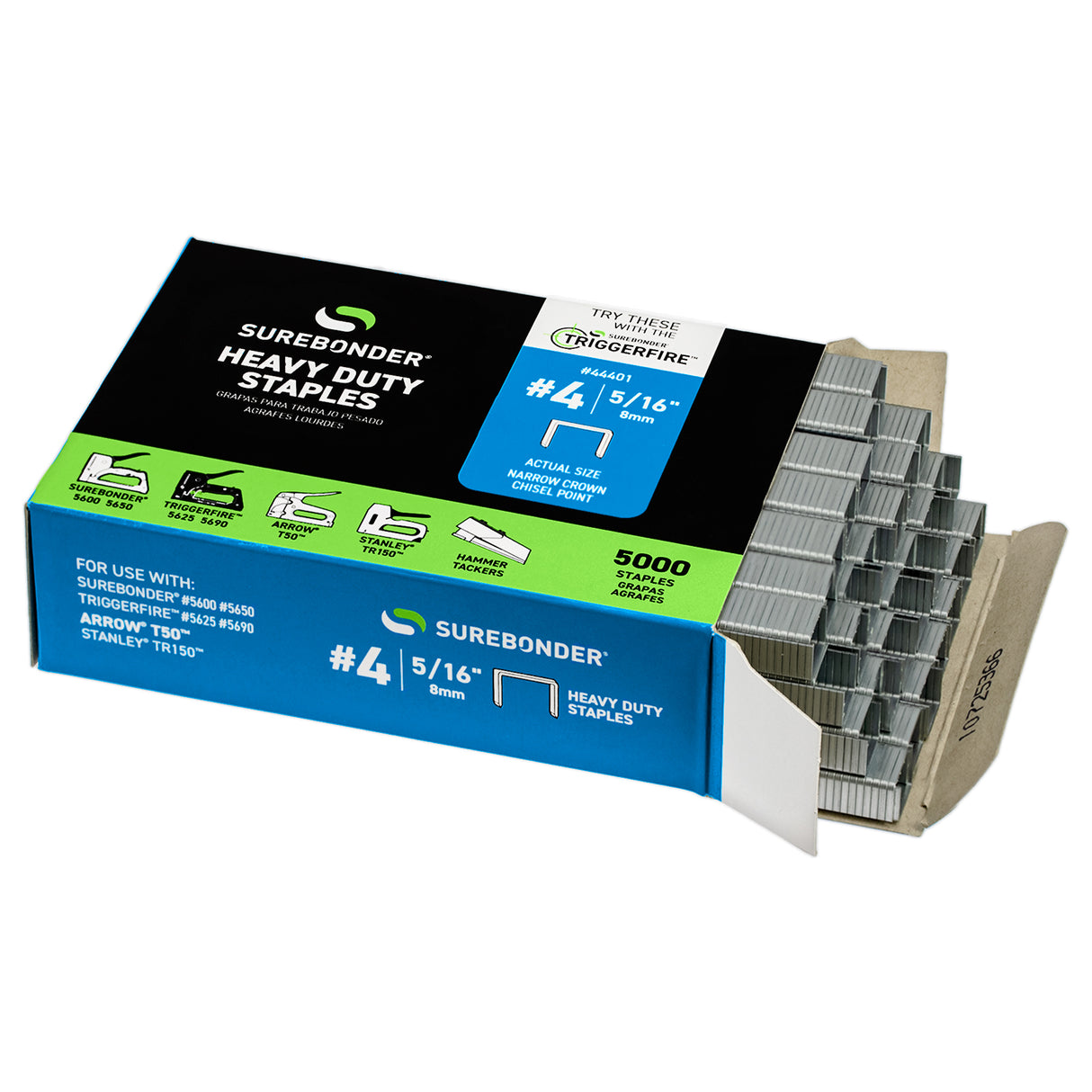 5/16" Heavy Duty Narrow Crown Staples - 5000 Count | #4 Series