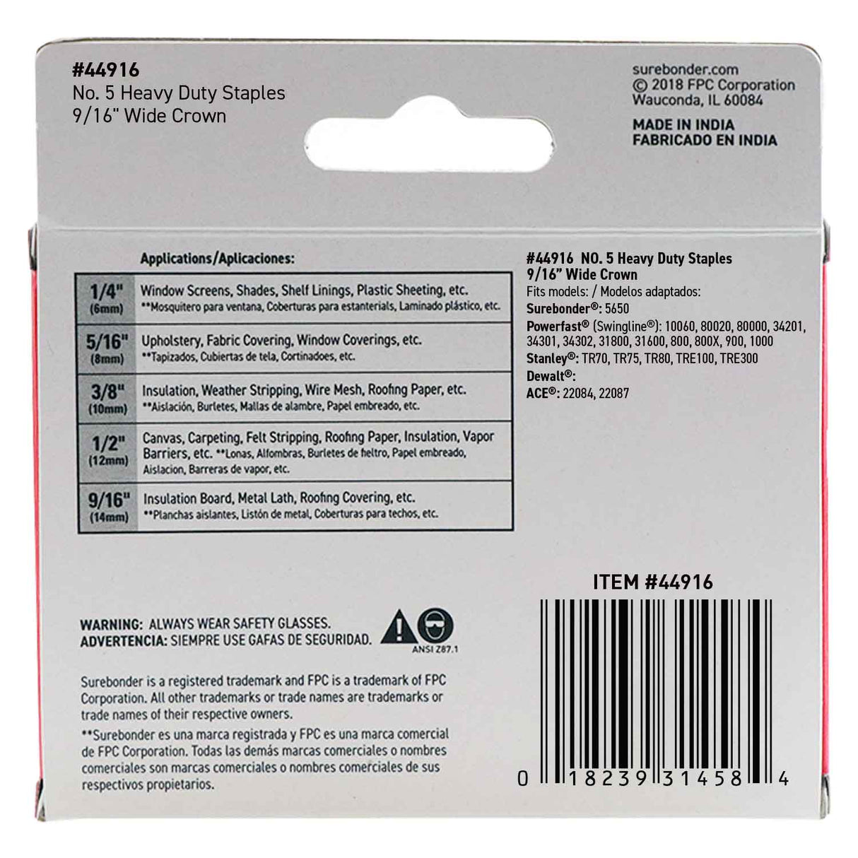 #5 Heavy Duty Wide Crown Staples - 9/16" - 1000 ct. - Surebonder