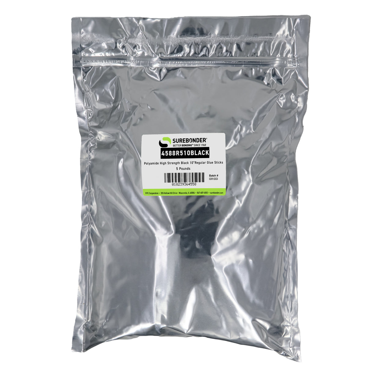 4588R510BLACK Full Size 10" Polyamide High Strength Black Glue Stick - 5 lb Box