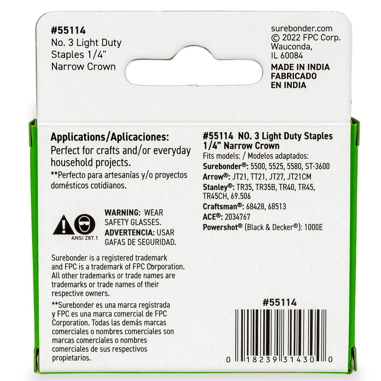 1/4" Light Duty Narrow Crown Staples - 1000 Count | #3 Series