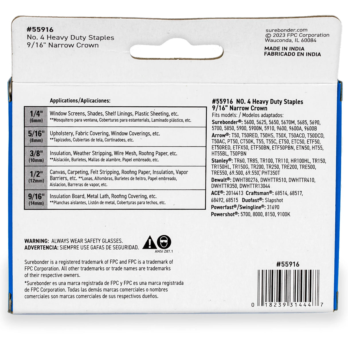 9/16" Heavy Duty Narrow Crown Staples - 1250 Count | #4 Series