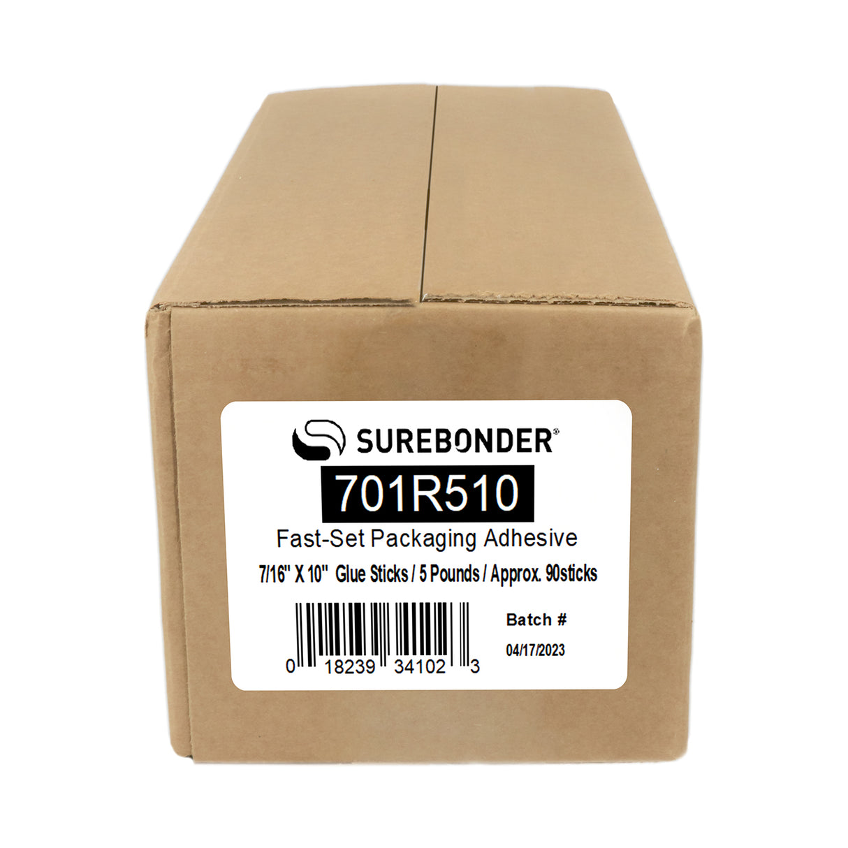 701R510 Full Size 10" Fast Set Hot Glue Sticks - 5 lb box