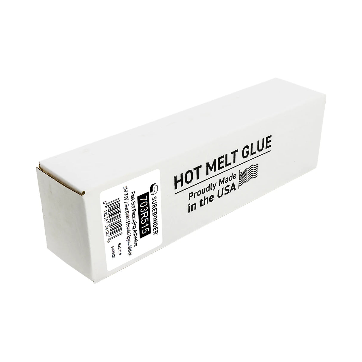 703R515 Very Fast Set Packaging Hot Melt Glue Sticks - 7/16" x 15" | 5 lb box