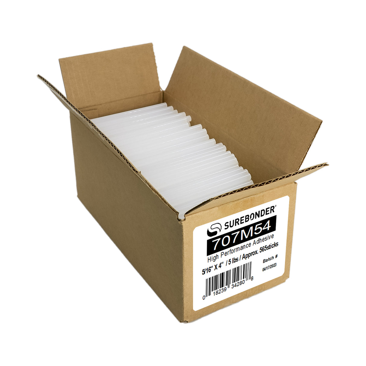 707M54 High Performance Hot Melt Glue Sticks - 5/16" x 4" | 5 lb box