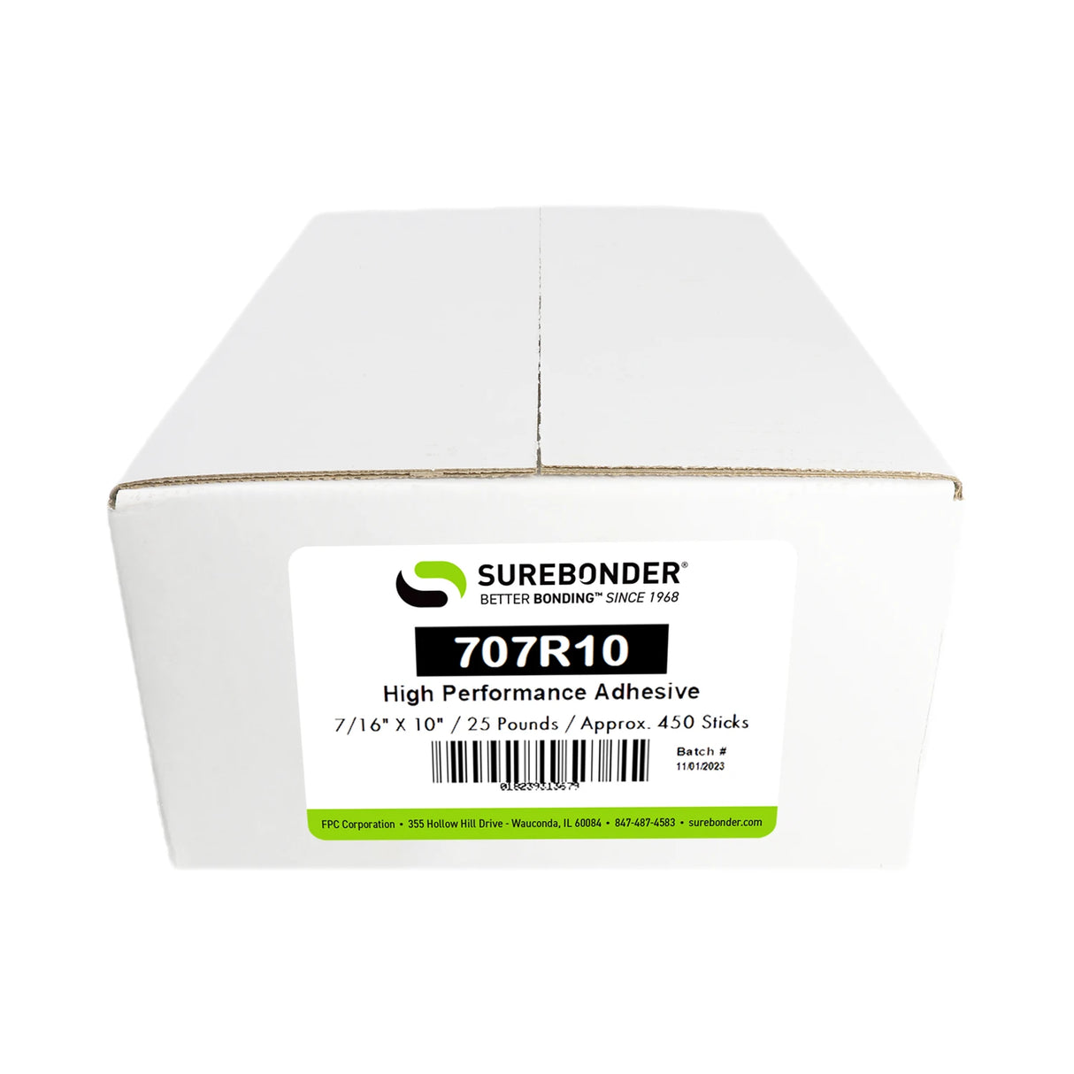 707R10 High Performance Hot Melt Glue Sticks - 7/16" x 10" | 25 lb box