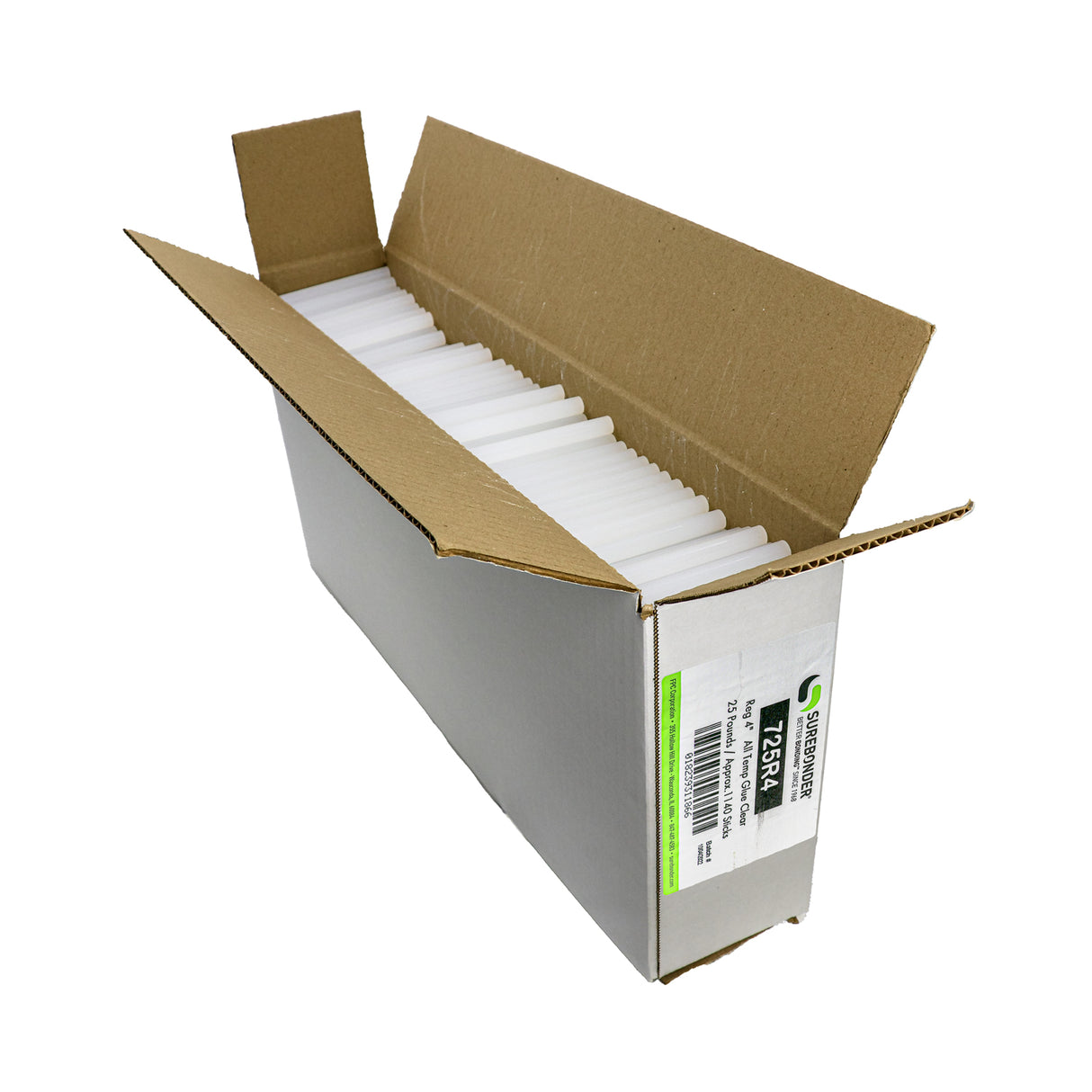 725R4 General Purpose All Temperature Hot Melt Glue Sticks - 7/16" x 4" | 25 lb box