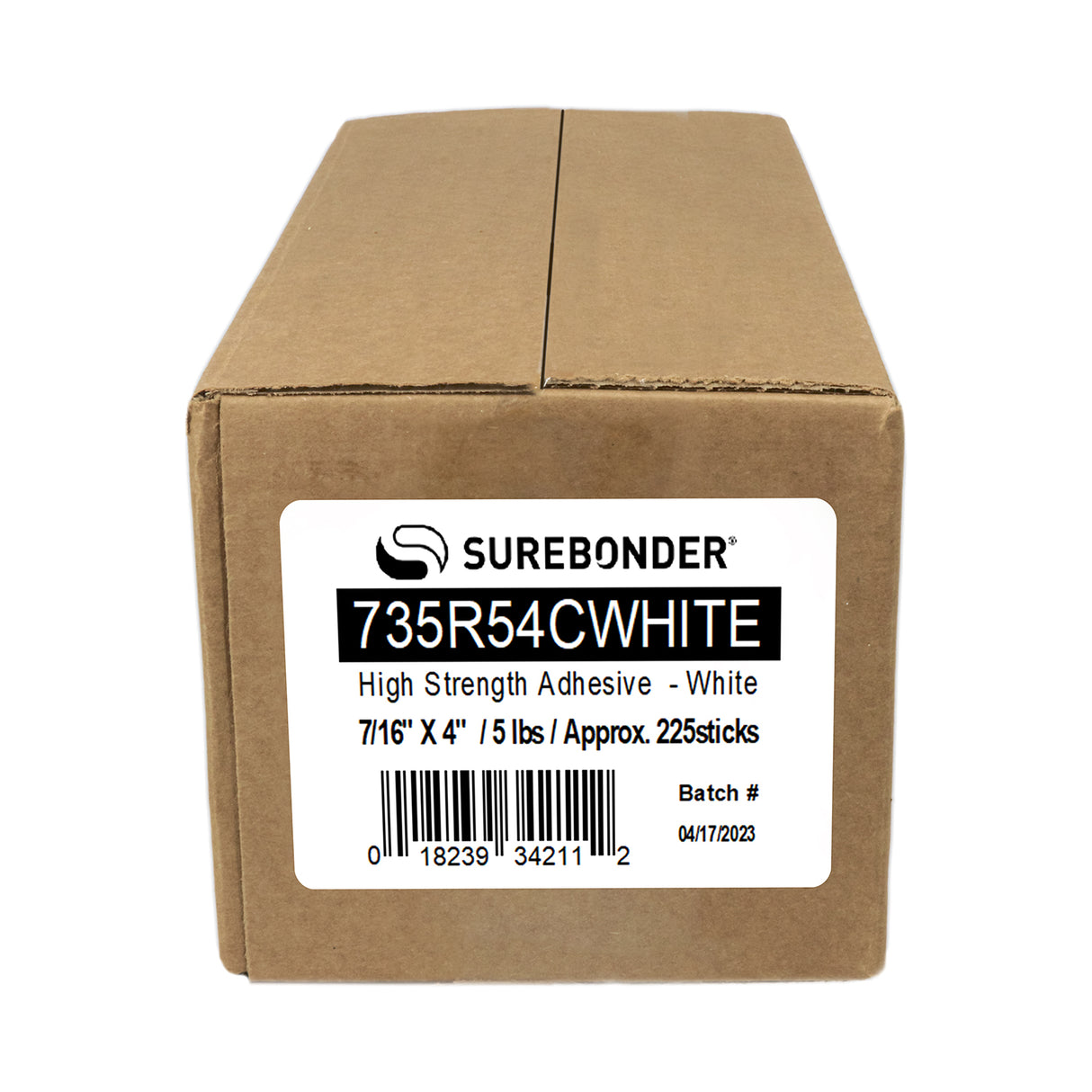 735R54 High Strength Fabric Hot Melt Glue Sticks - 7/16" x 4" | 5 lb box