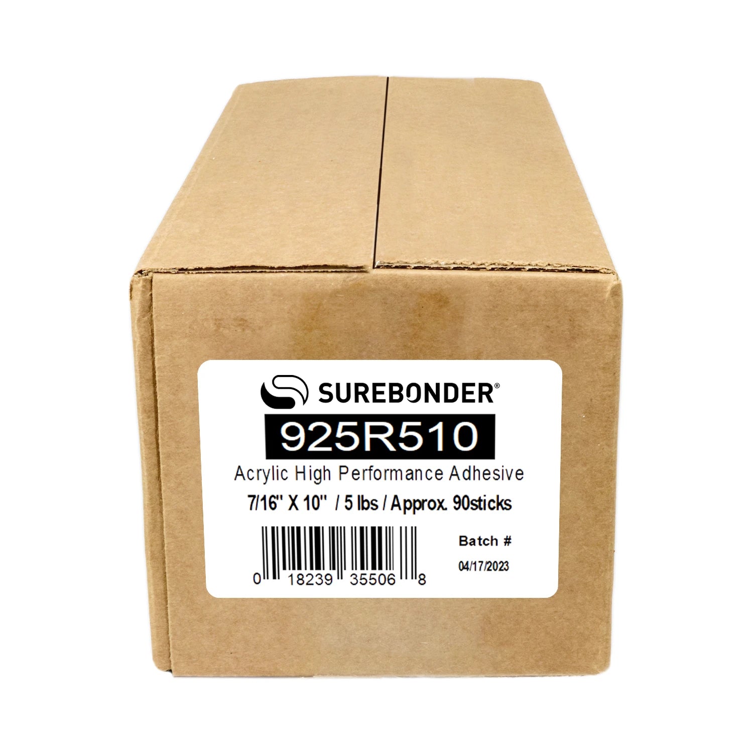 925R510 High Performance 1 Minute Open Time Acrylic Hot Melt Glue Sticks - 7/16" x 10" | 5 Lb Box