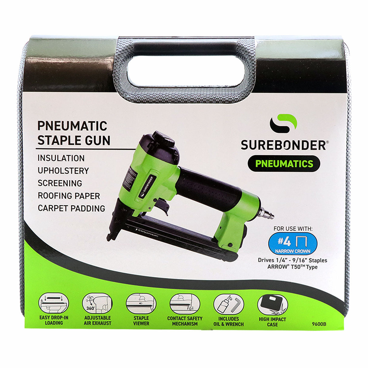 Pneumatic Heavy Duty Standard T-50 Type Stapler (9600B) - Surebonder