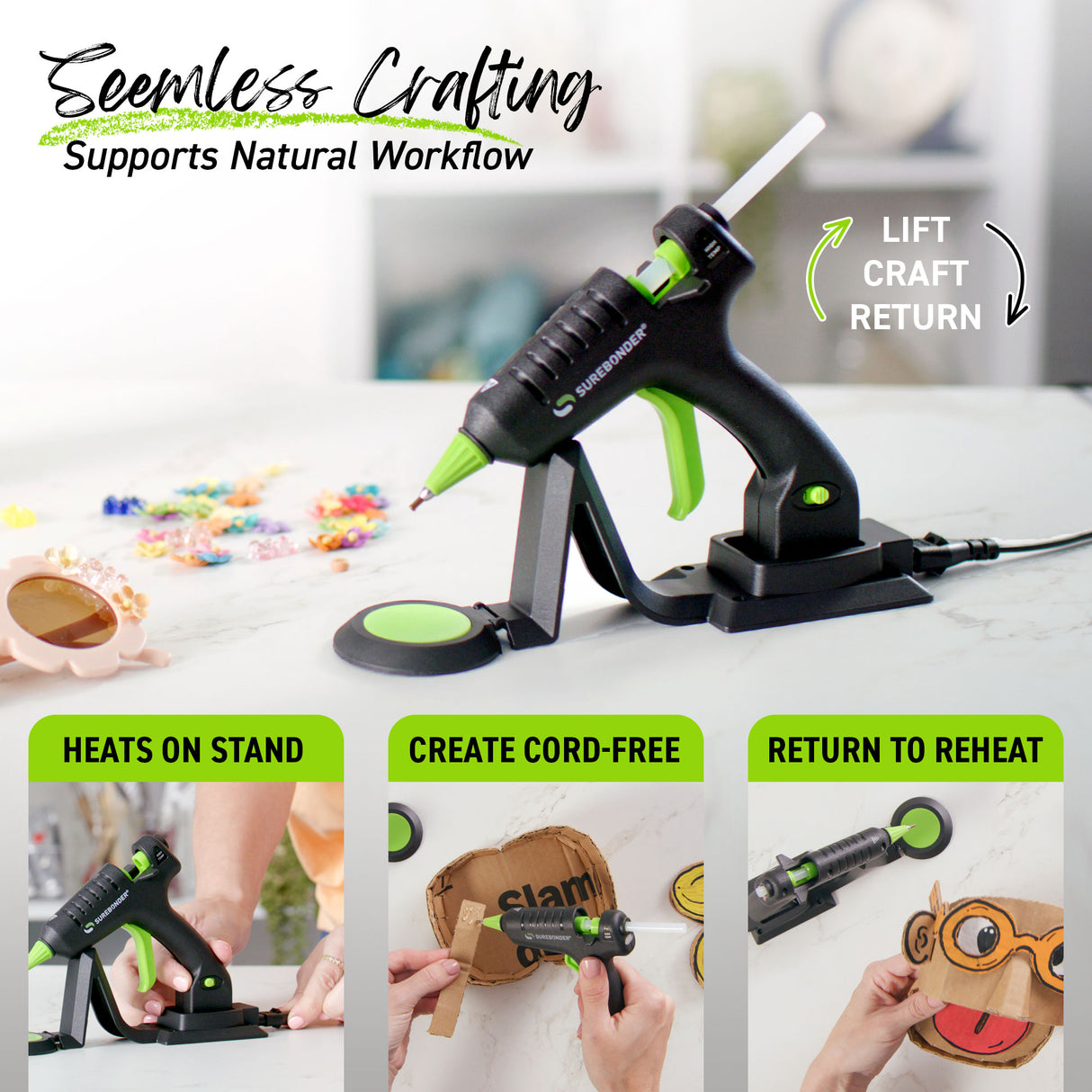 CL-195F 20W High Temperature Mini Size Cordless/Corded Detail Tip Hot Glue Gun