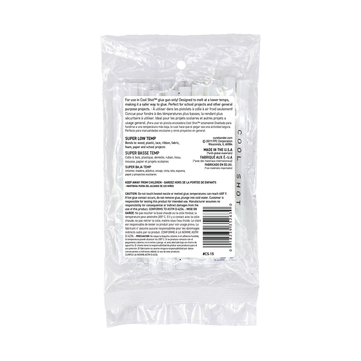 Cool Shot 4" Mini Size Hot Glue Sticks - 15 pack