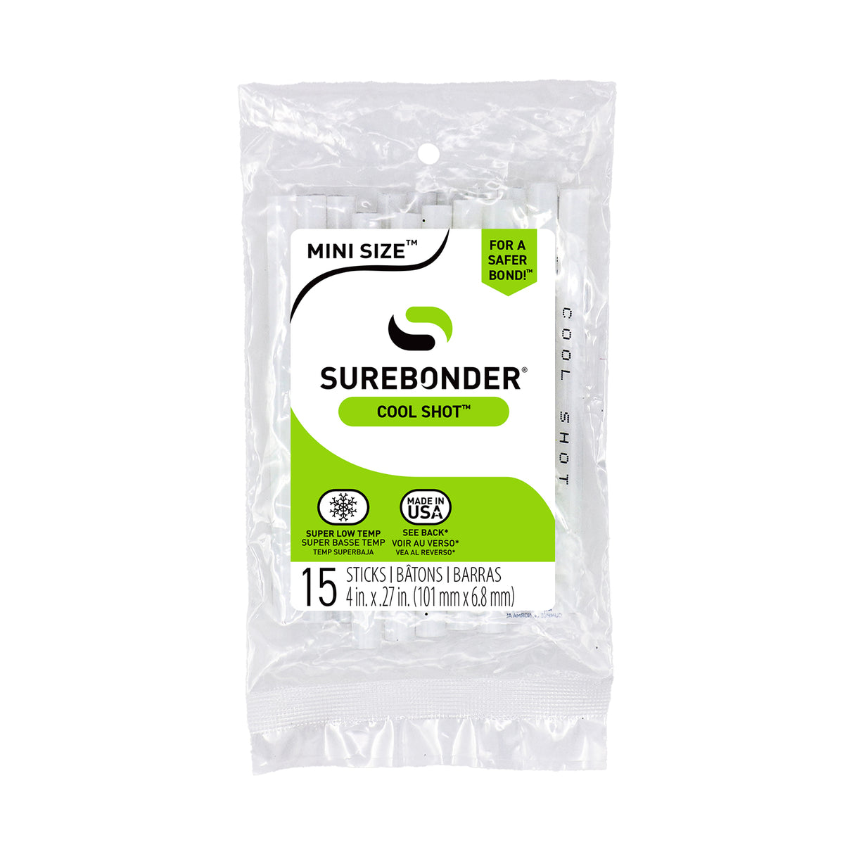 Cool Shot 4" Mini Size Hot Glue Sticks - 15 pack