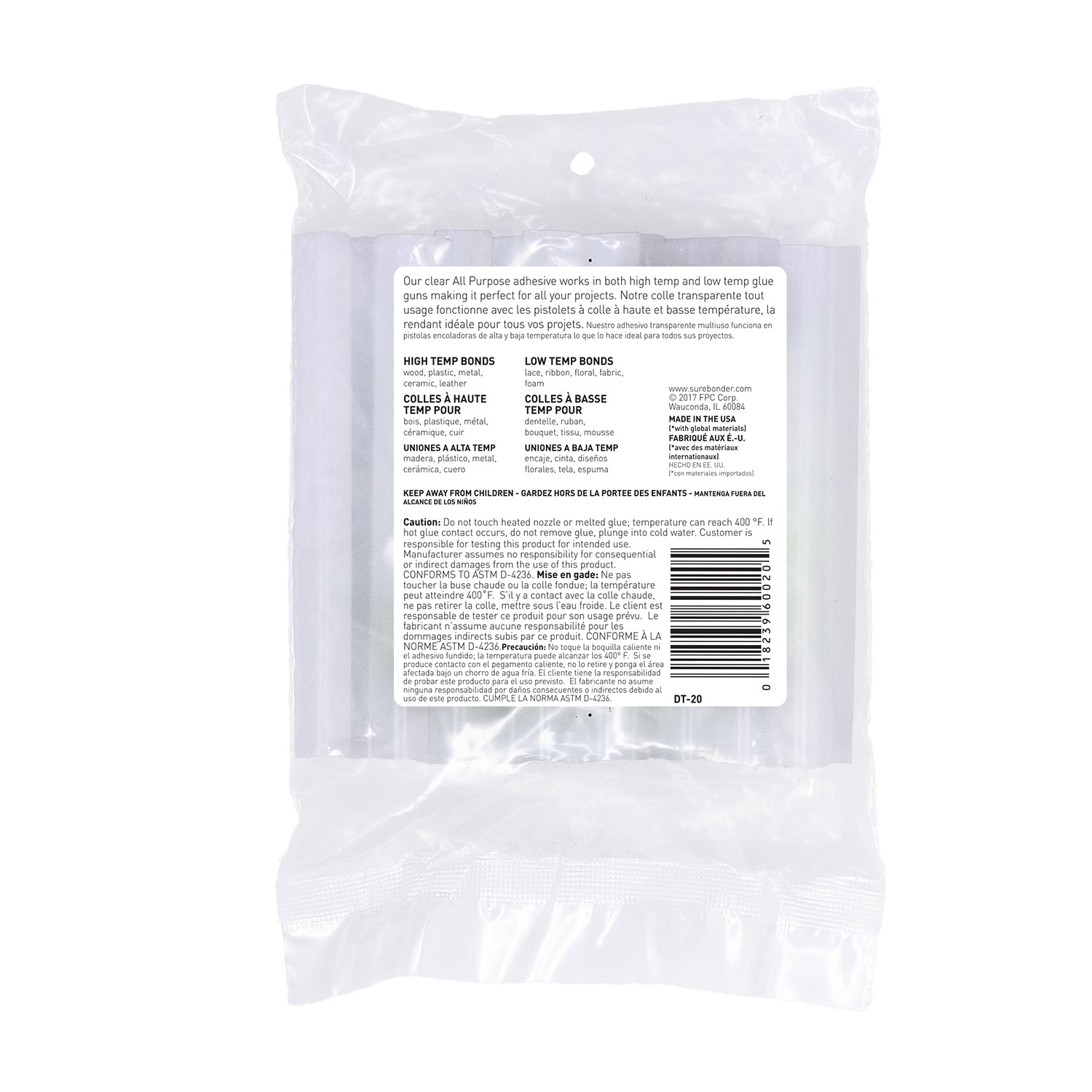 Clear Stik 4" Full Size All Purpose Hot Glue Sticks - 20 Pack