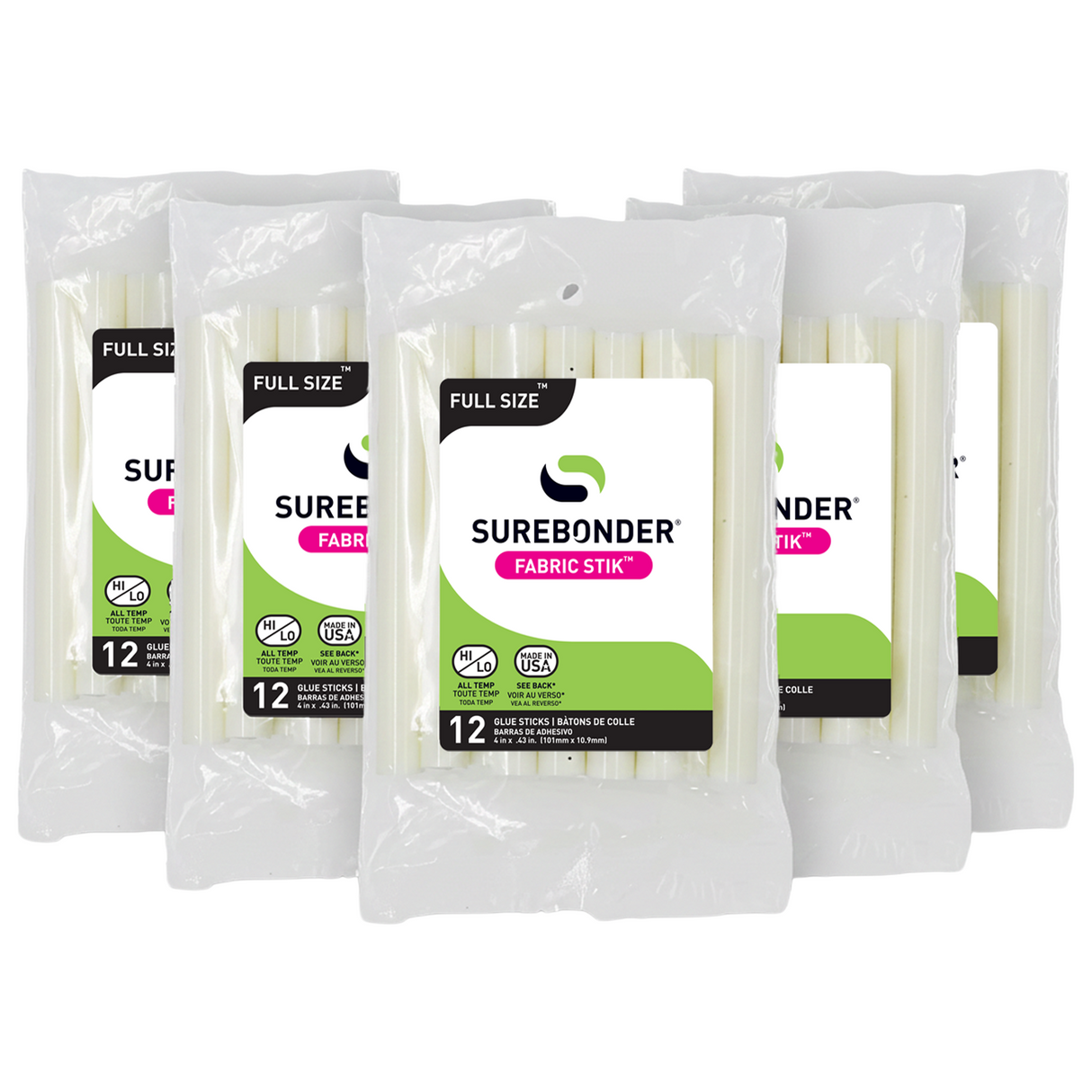 Fabric Stik 4" Full Size Hot Glue Sticks - 60 Pack