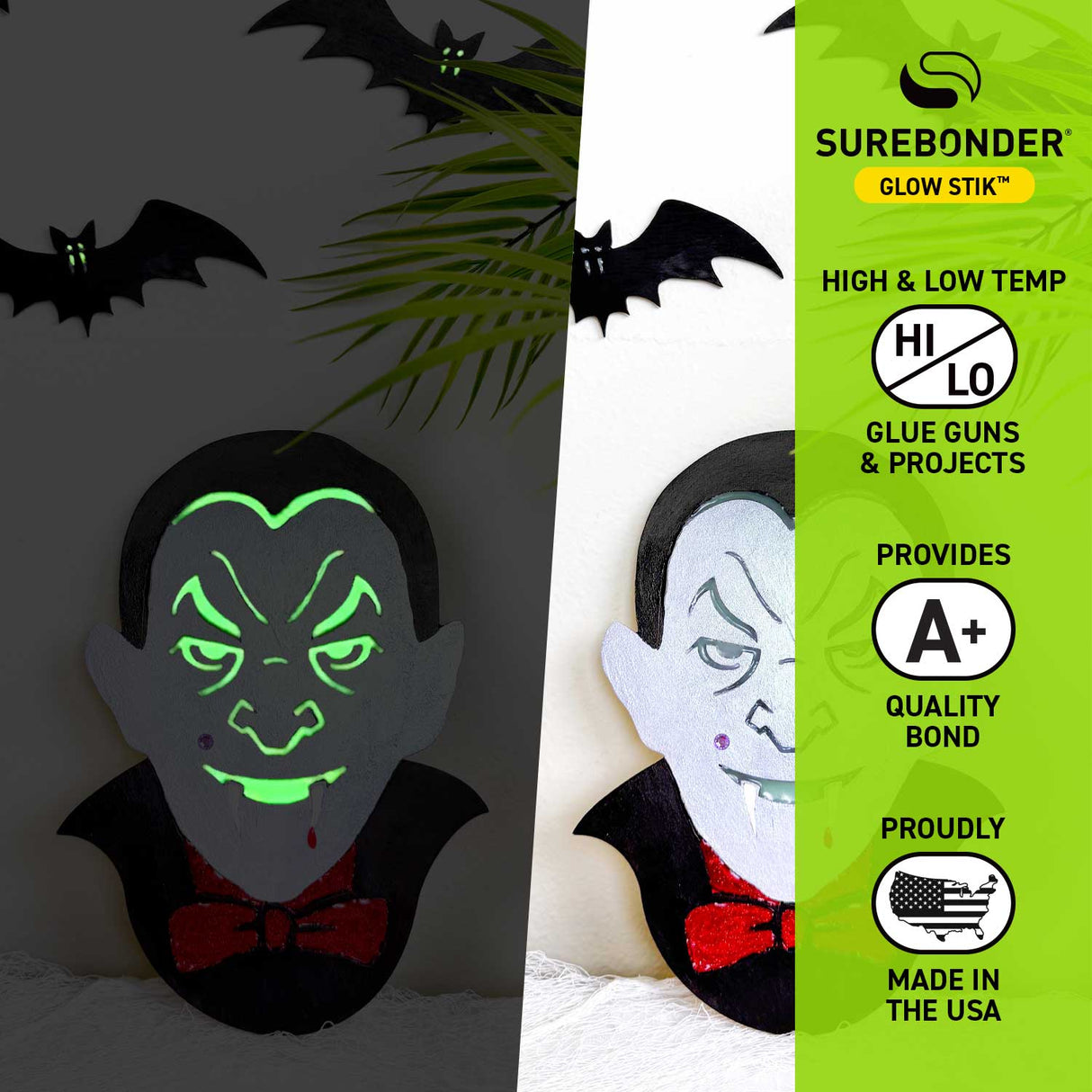 Glow Stik 4" Mini Size Glow In the Dark Hot Glue Sticks - 15 Pack