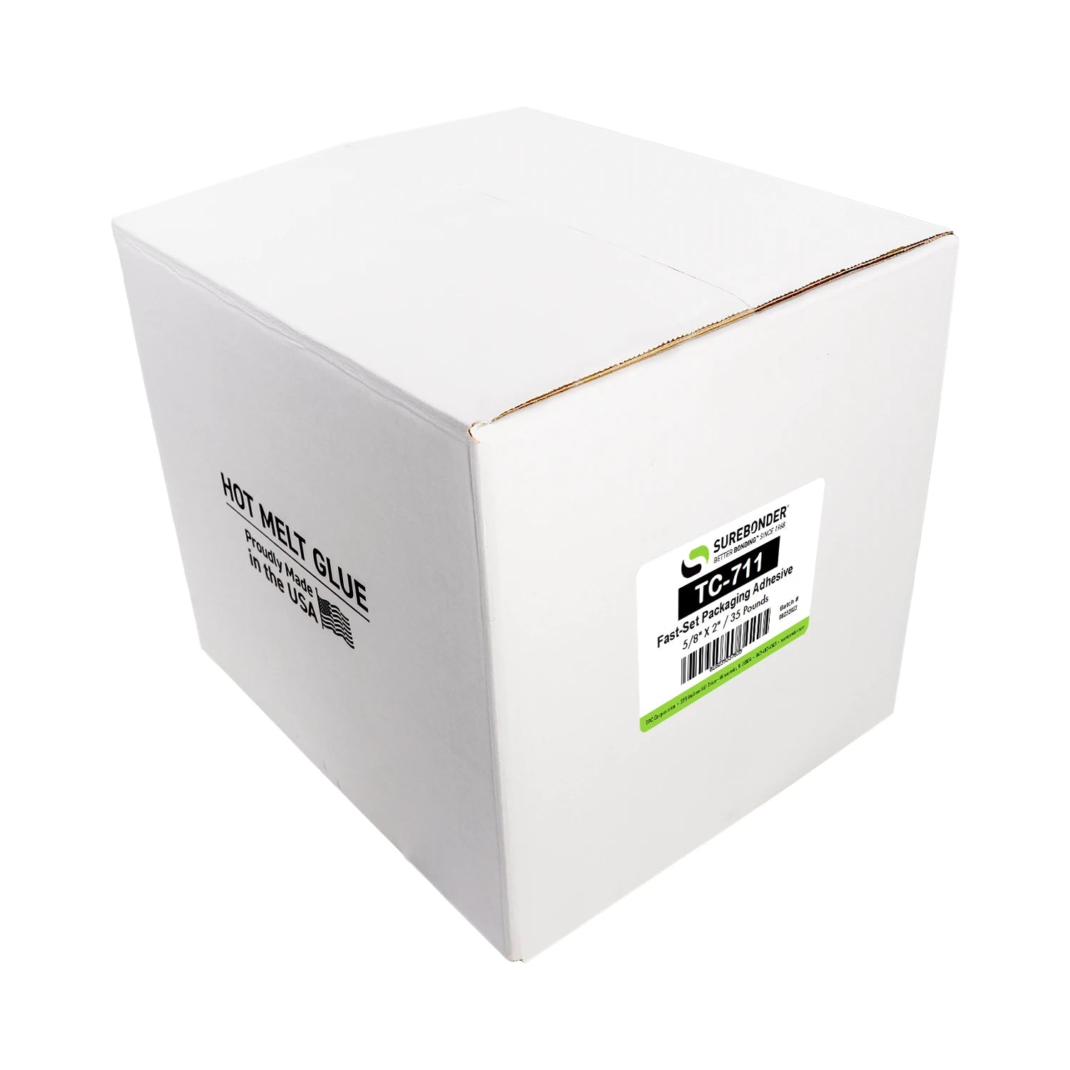 TC-711 Fast Set Packaging Hot Melt Glue Sticks for 3M™ TC Glue Guns - 5/8" x 2" | 35 lb Box