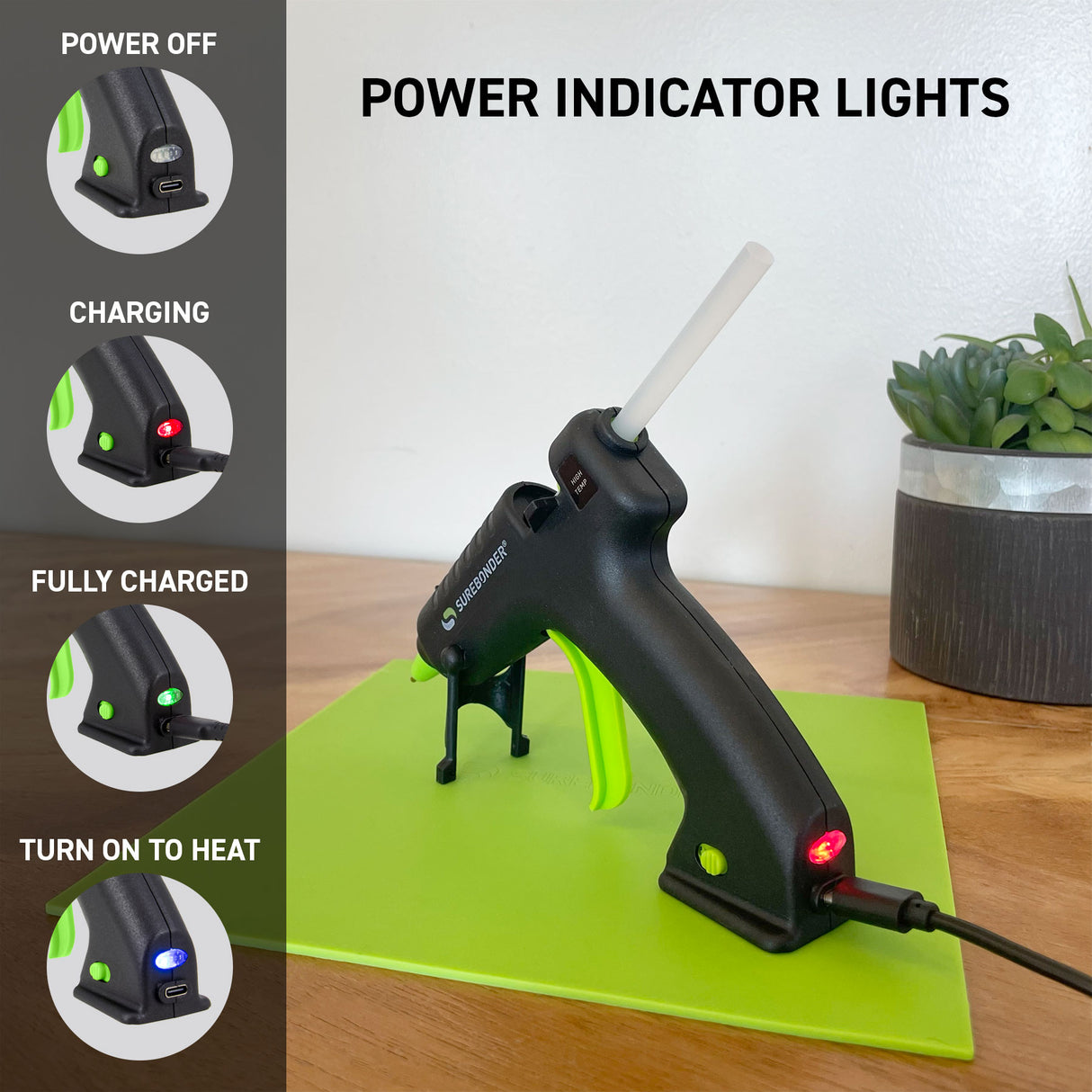 Dash Mini Size Cordless High Temperature Hot Glue Gun