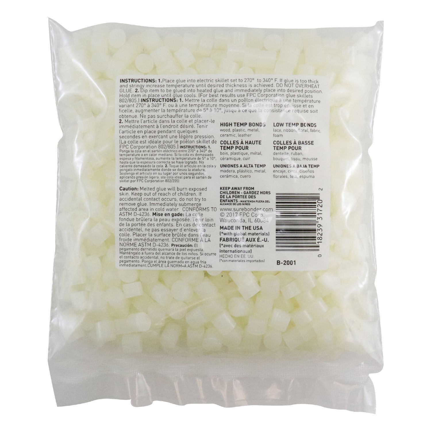 Skillet Hot Glue Cube Pellets, 1 lb (B-2001) - Surebonder