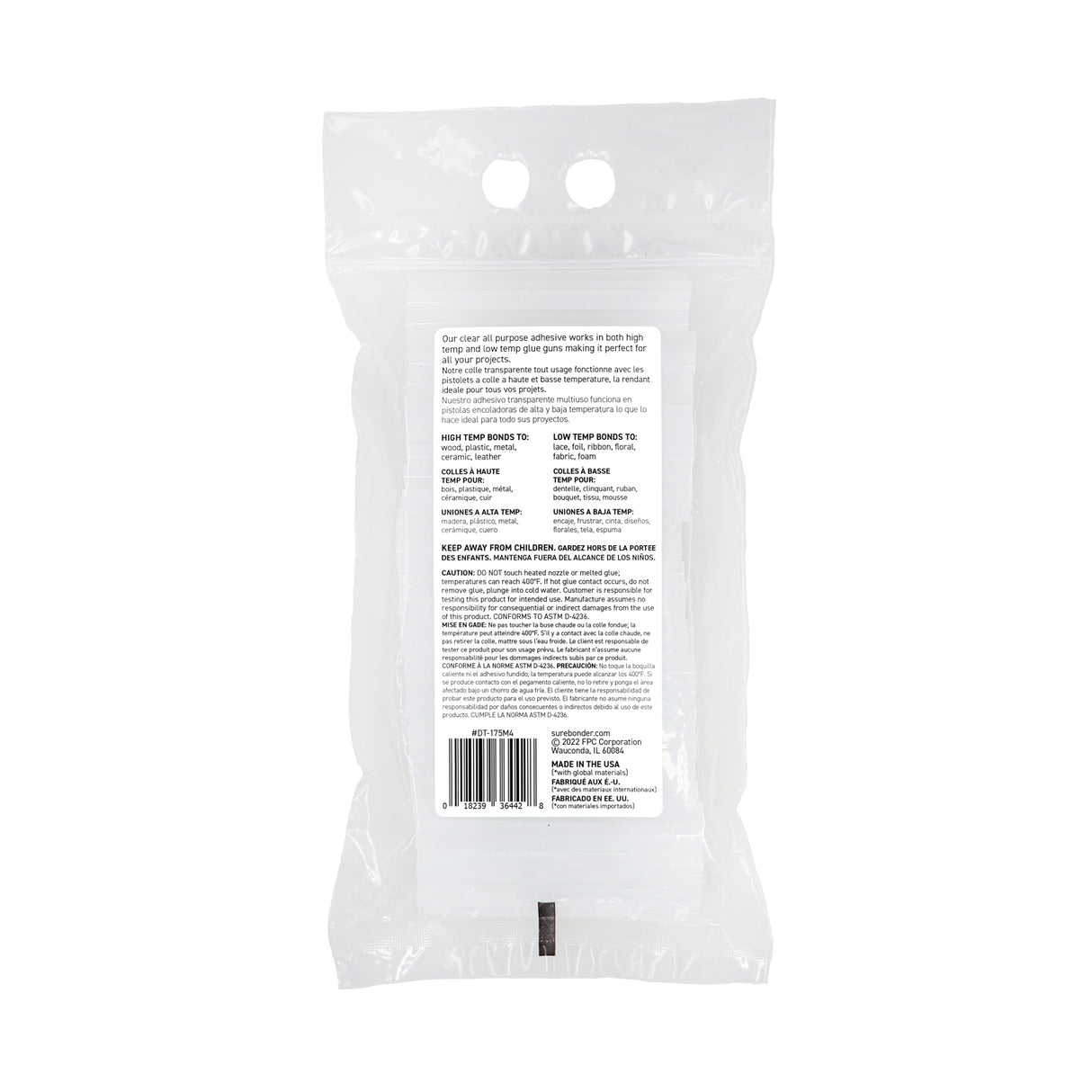 Clear Stik 4" Mini Size All Purpose Hot Glue Sticks - 175 Pack