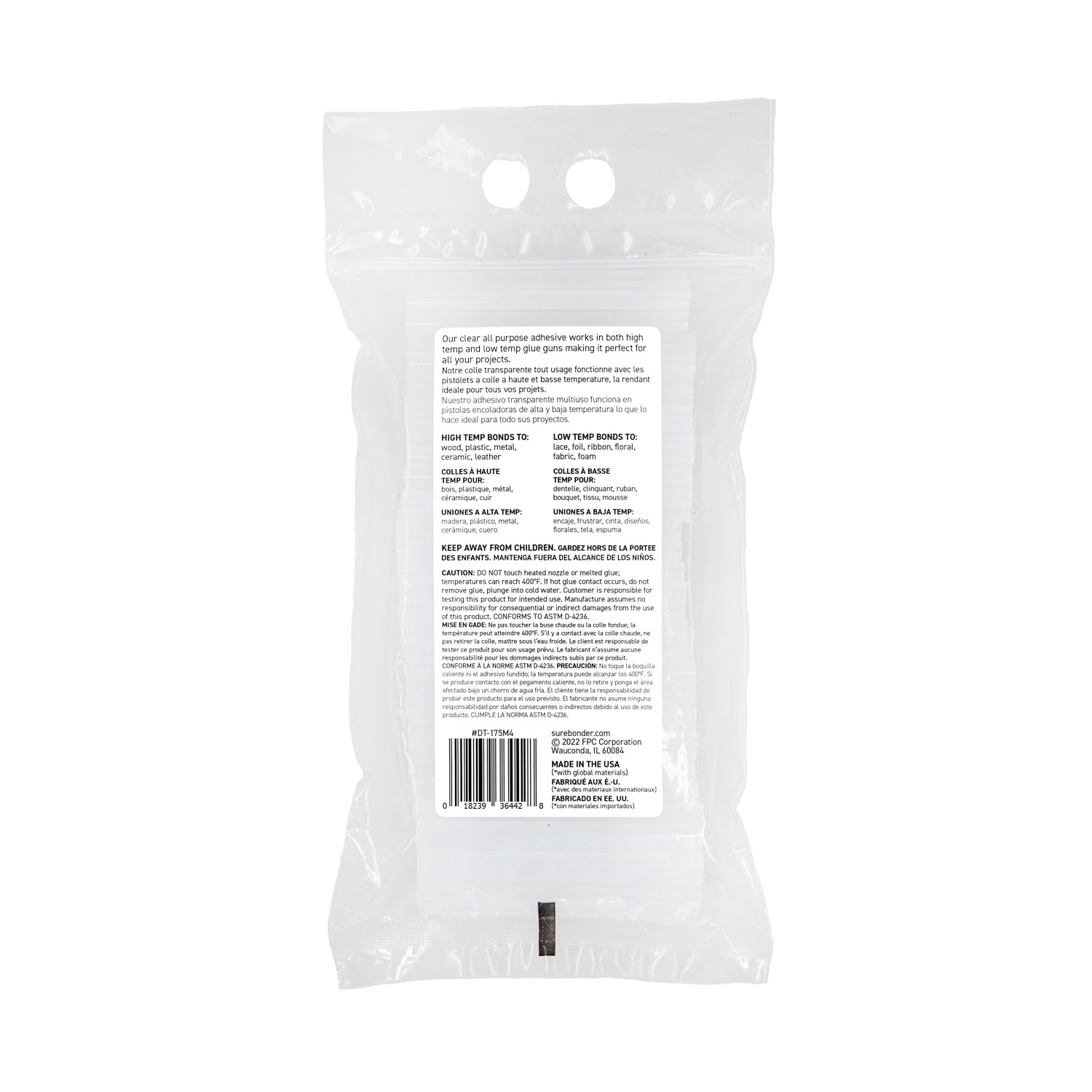 Clear Stik 4" Mini Size All Purpose Hot Glue Sticks - 175 Pack