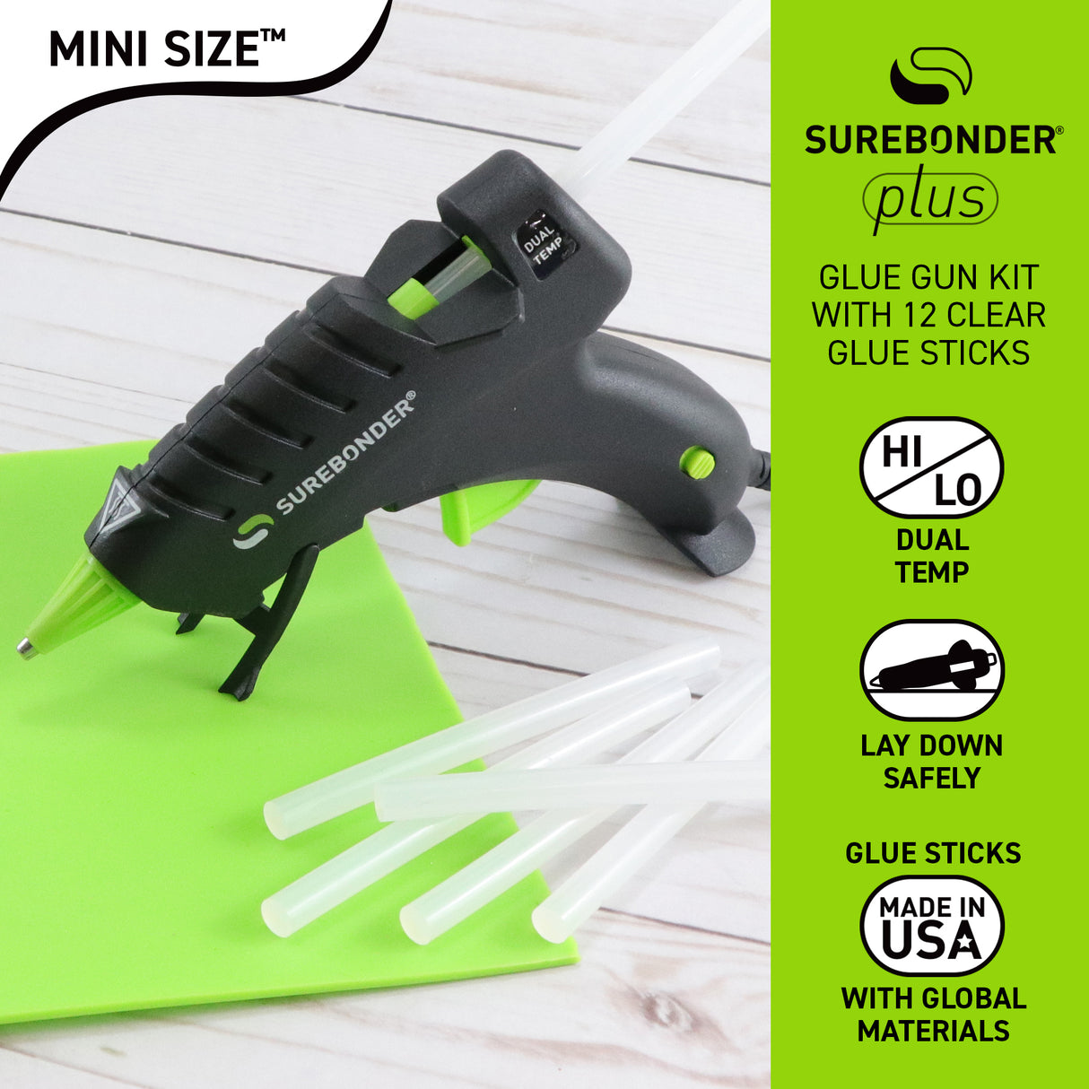 DT-200F 20W Dual Temperature Mini Hot Glue Gun Kit