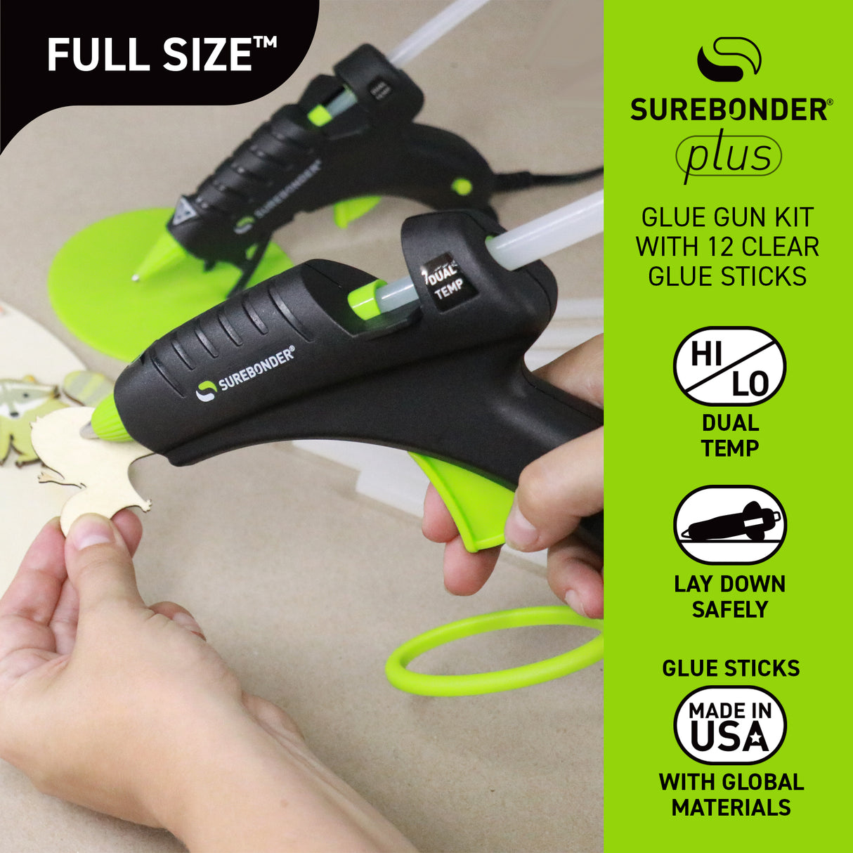DT-270F 40W Dual Temperature Full Size Hot Glue Gun Kit