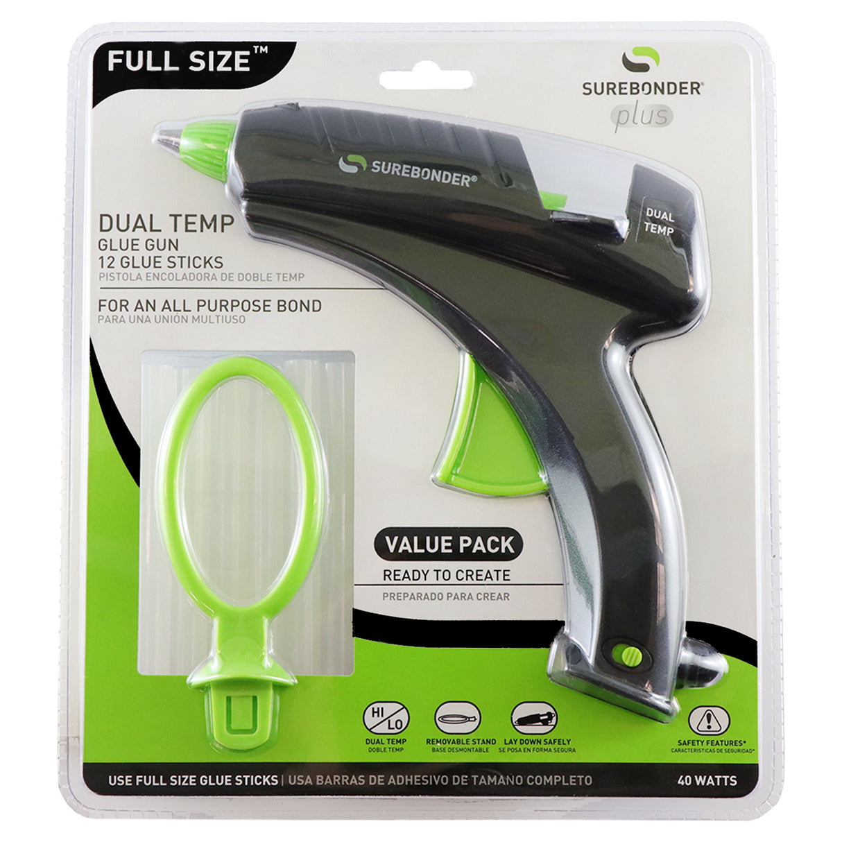 DT-270F 40W Dual Temperature Full Size Hot Glue Gun Kit