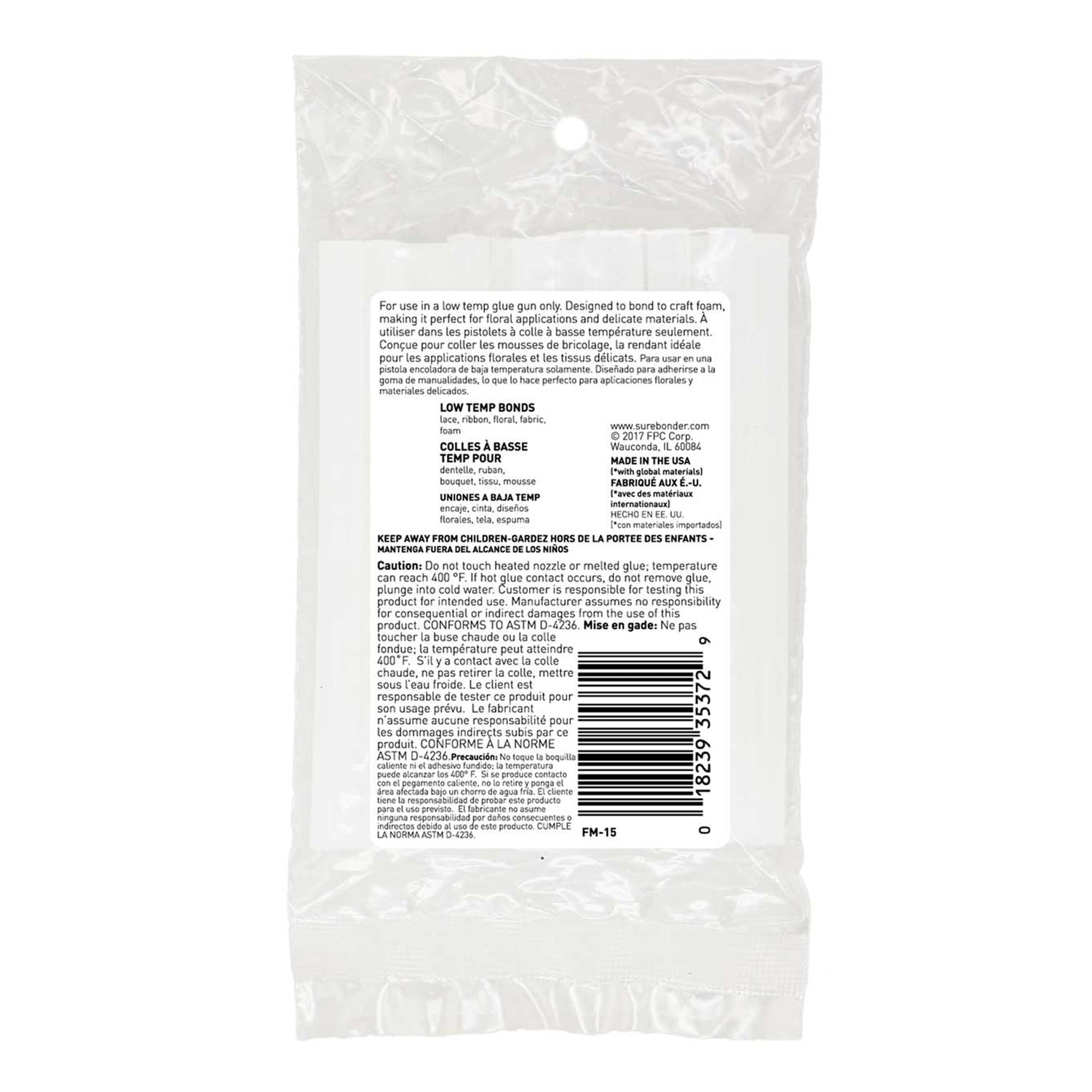 Foam Stik 4" Mini Size Hot Glue Sticks - 15 Pack