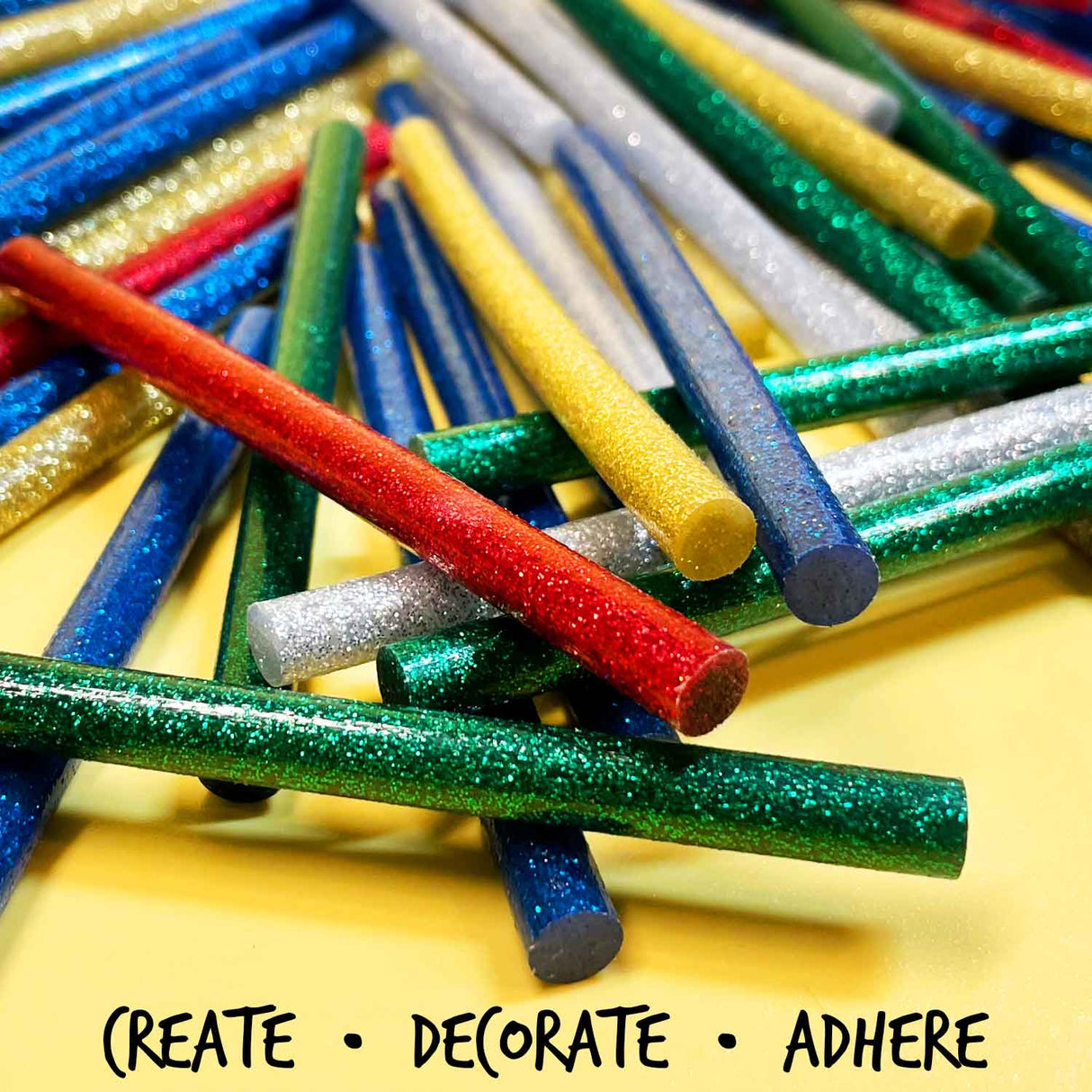 Glitter Stik 4" Mini Size Variety Glitter Hot Glue Sticks - 12 Pack