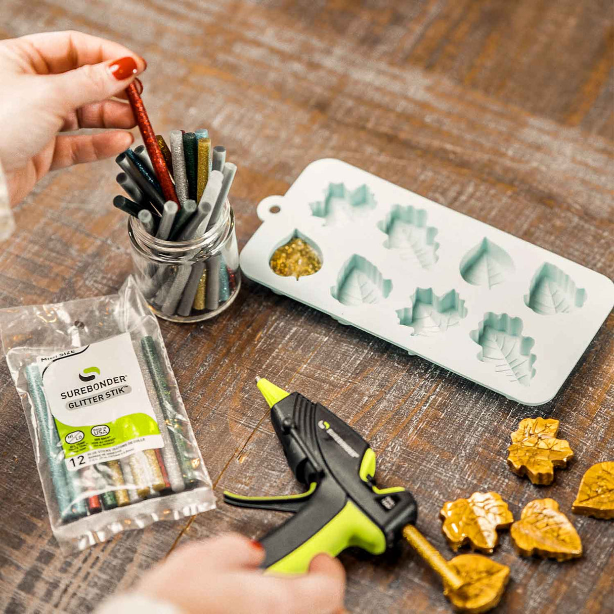 Glitter Stik 4" Mini Size Variety Glitter Hot Glue Sticks - 12 Pack