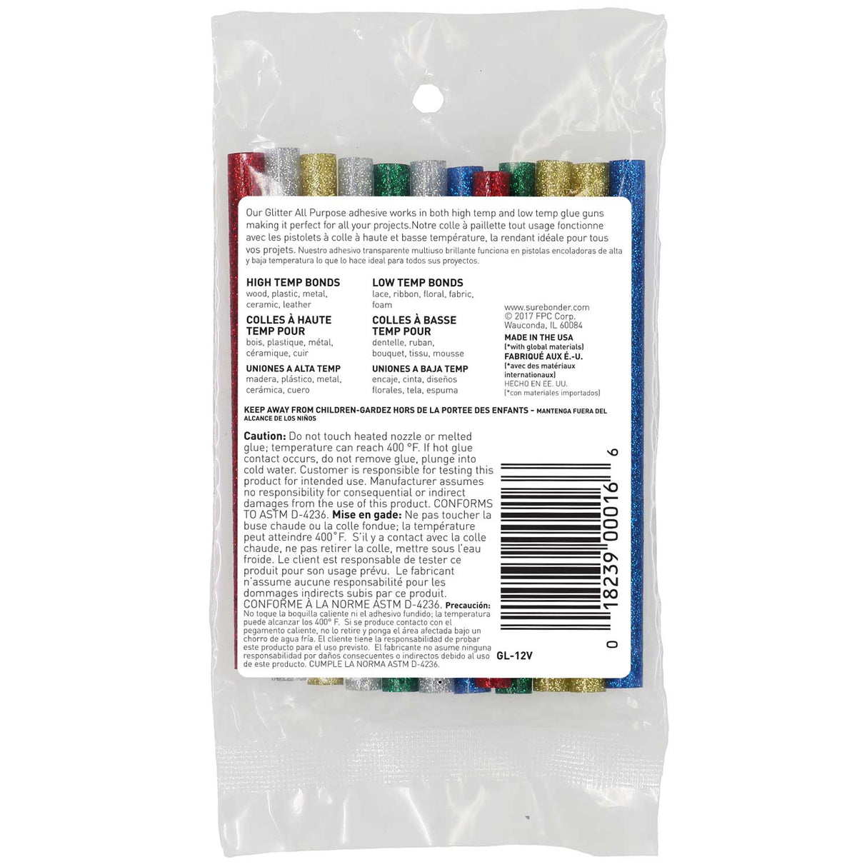 Glitter Glue Sticks Variety Pack - Mini Size - 4" - 12 Pack - Surebonder