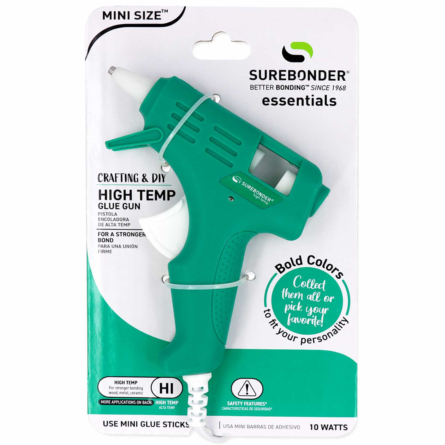 Sage Green Colored Essentials Series 10 Watt Mini Size High Temperature Hot Glue Gun - Surebonder