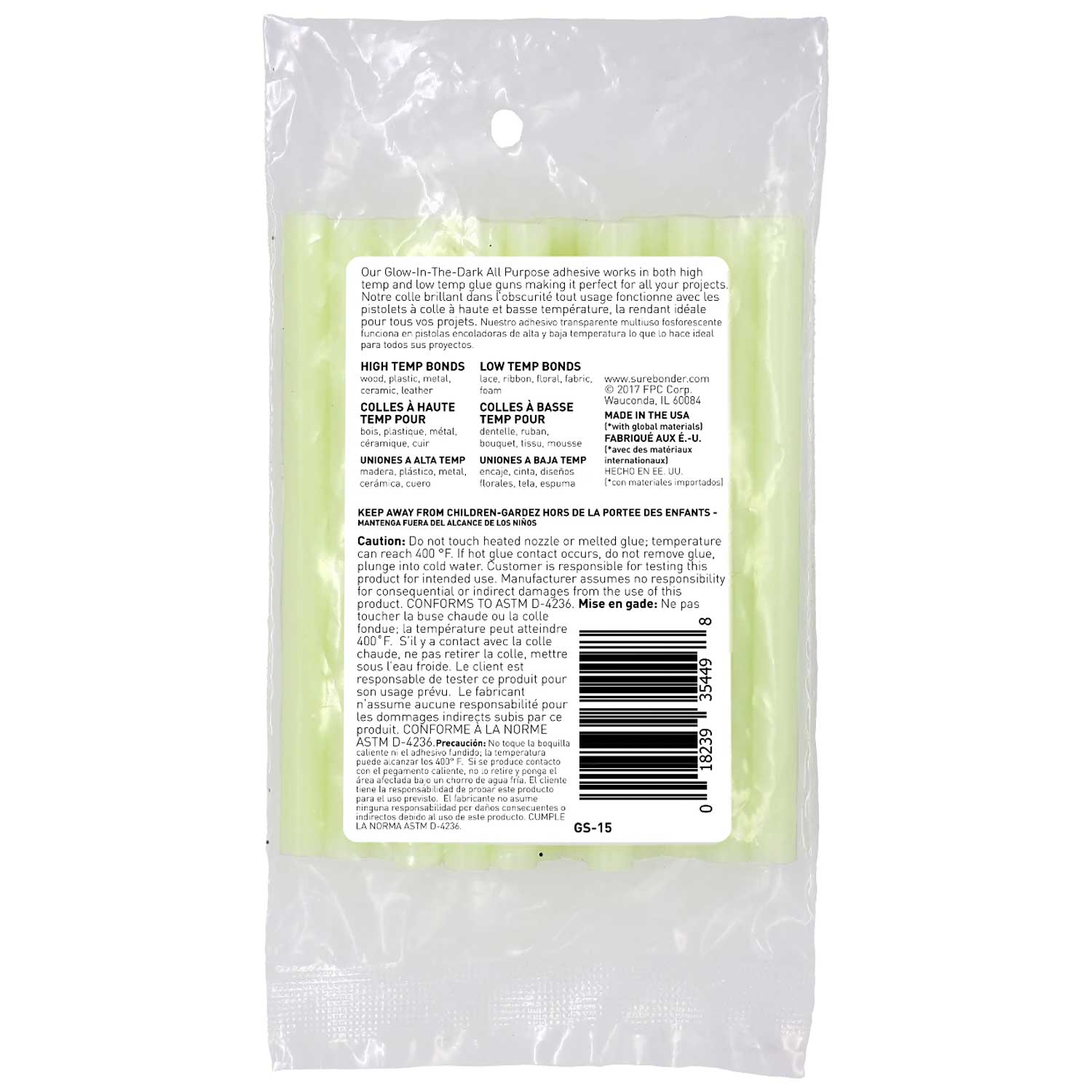 Glow in the Dark Hot Glue Sticks Mini Size 4"  - 15 Pack - Surebonder