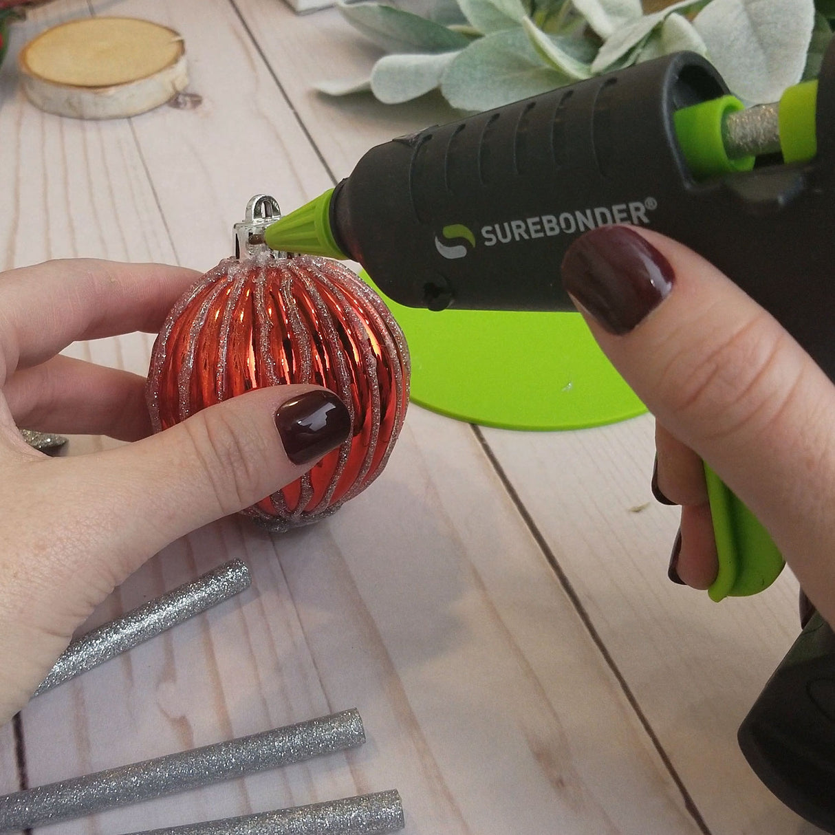 Crafters Creativity Kit, Hot Glue Gun, Surebonder H-195F Detail Tip Glue Gun with 73 Sticks, Clear, Color and Glitter - Surebonder