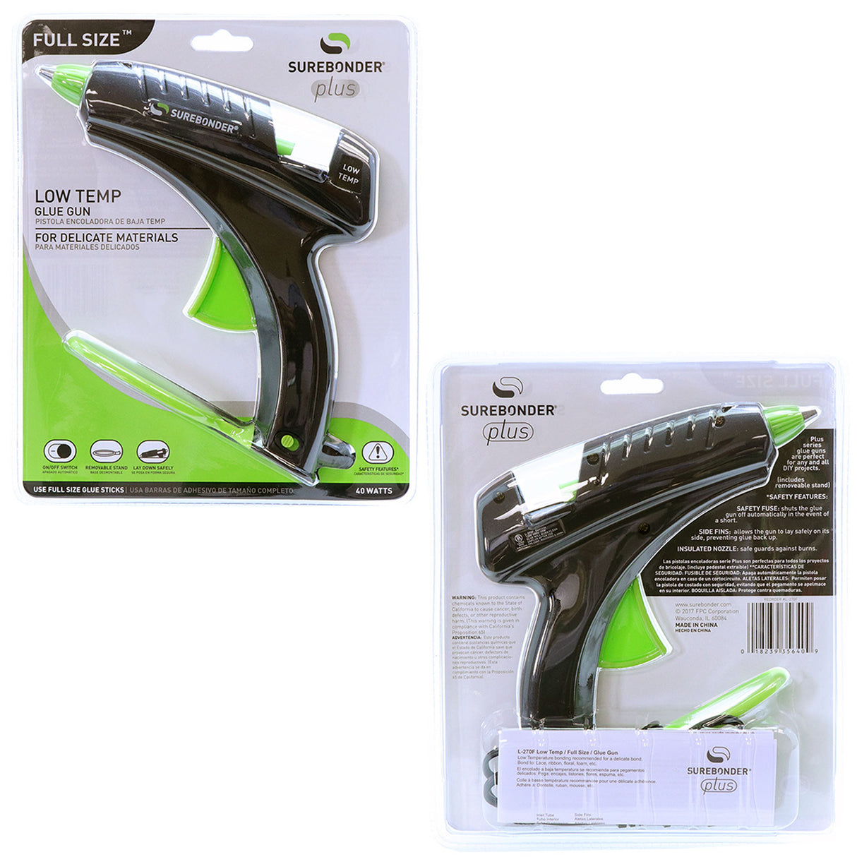 Plus Series L-270F Low Temperature Full Size Hot Glue Gun - Surebonder