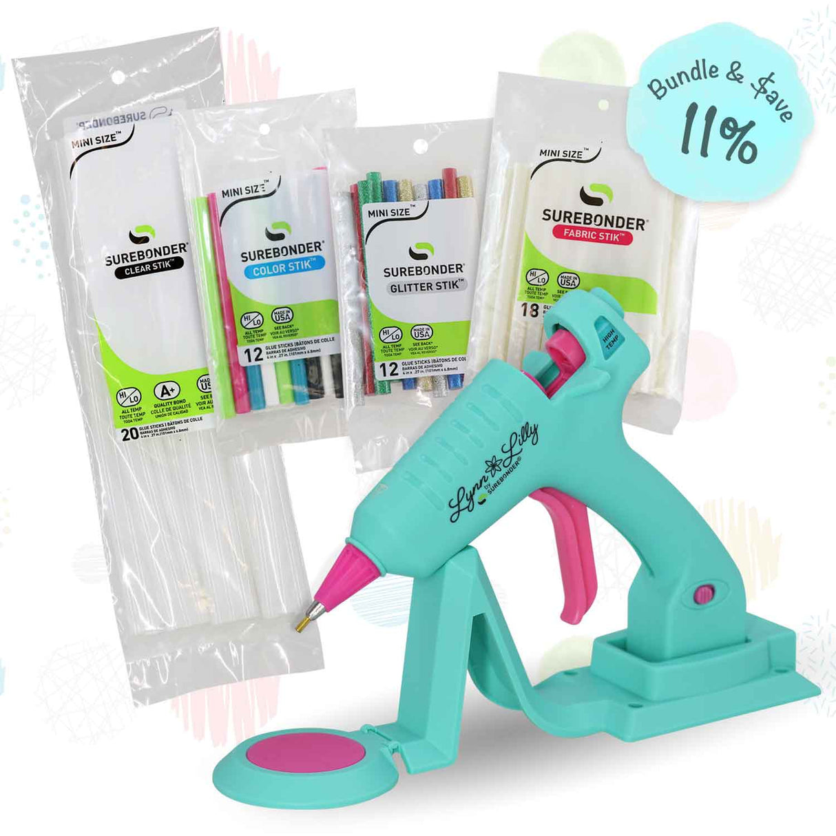 Lynn Lilly Edition Cordless/Corded Detail Tip Mini Glue Gun Kit