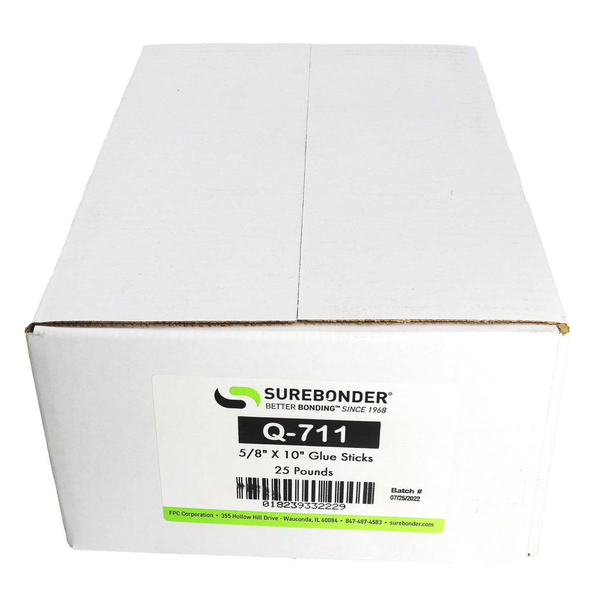 Q-711 Fast Set Packaging Hot Melt Glue Sticks - 5/8" x 10" | 25 lb Box - Surebonder