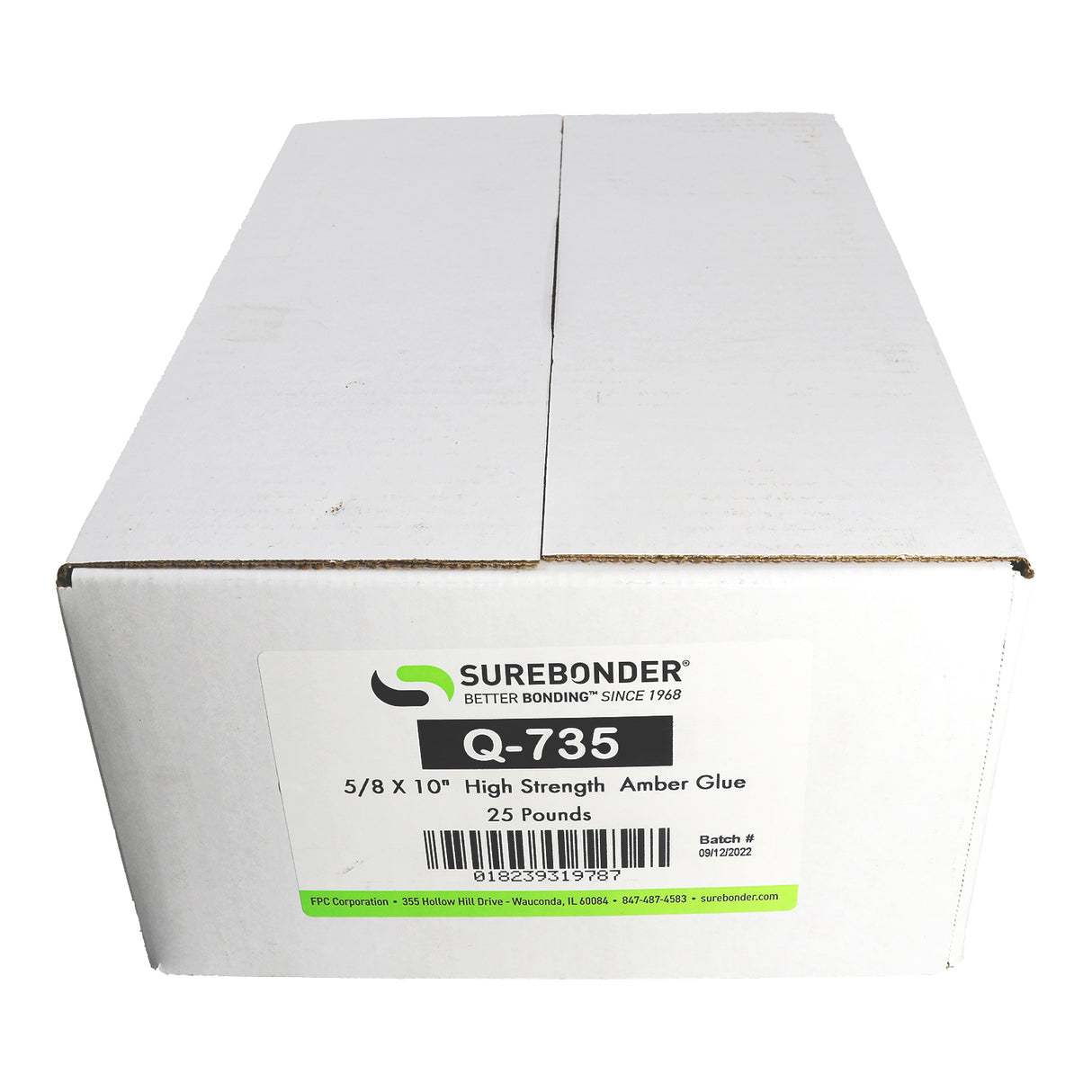 Q-735 High Strength Hot Melt Glue Sticks - 5/18" x 10" | 25 Lb Box - Surebonder