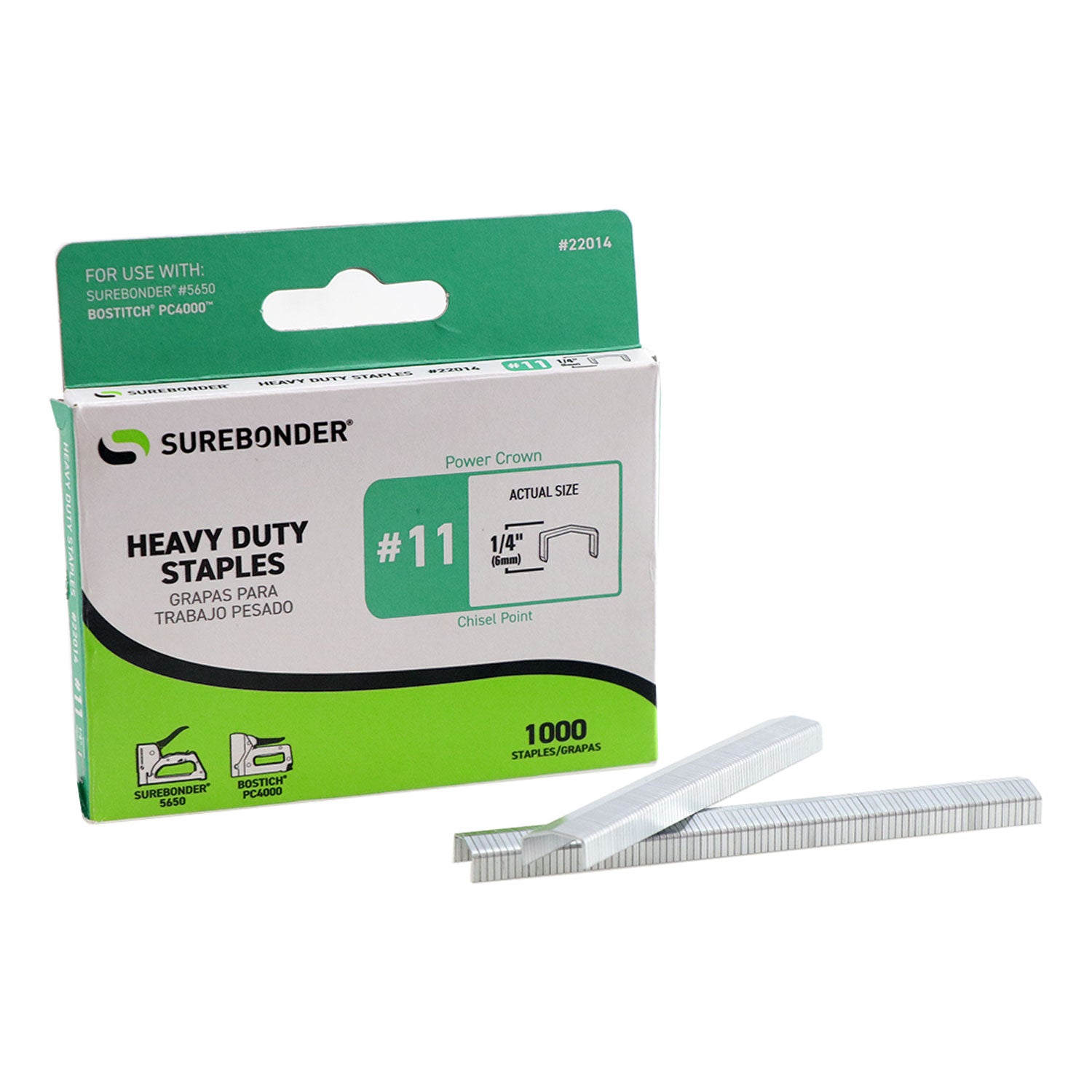 #11 Power Crown Staples - 1/4"  - 1000 ct. - Surebonder