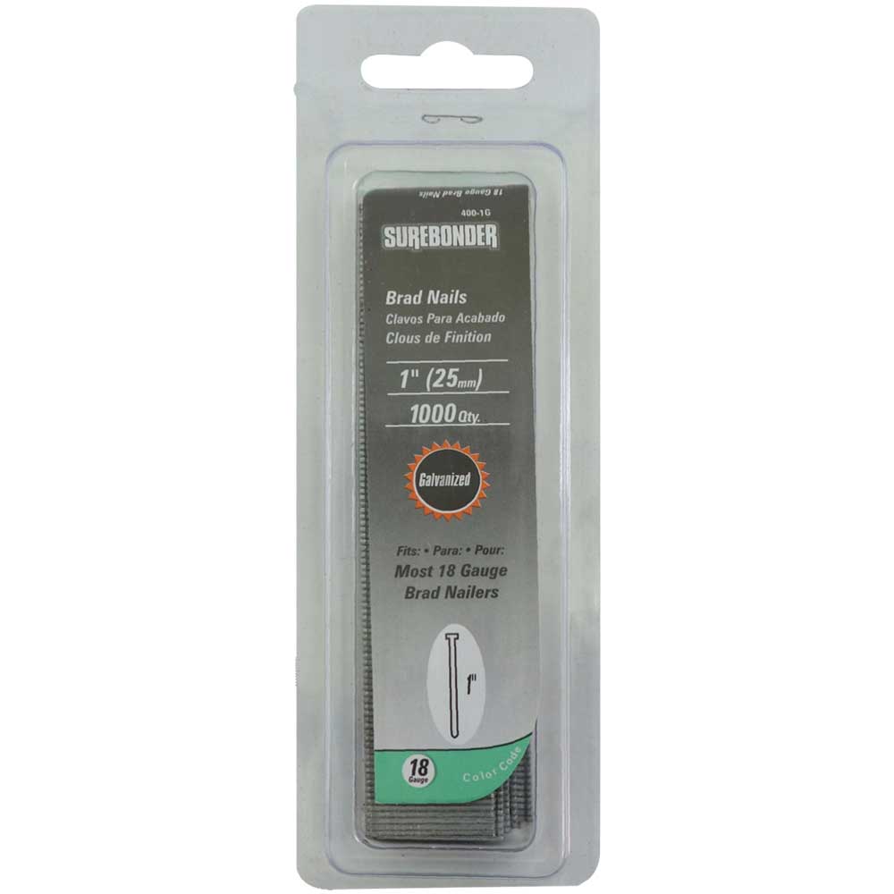 400-1G Brad Nails - 18 Gauge, 1" Length - 1000 count