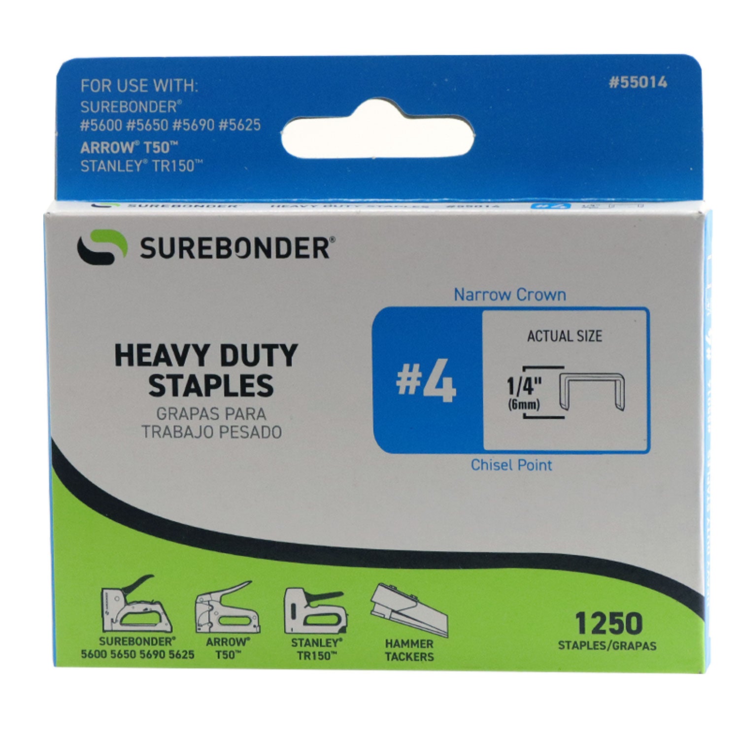 #4 Heavy Duty 1/4" Narrow Crown Staples  - 1250 ct.