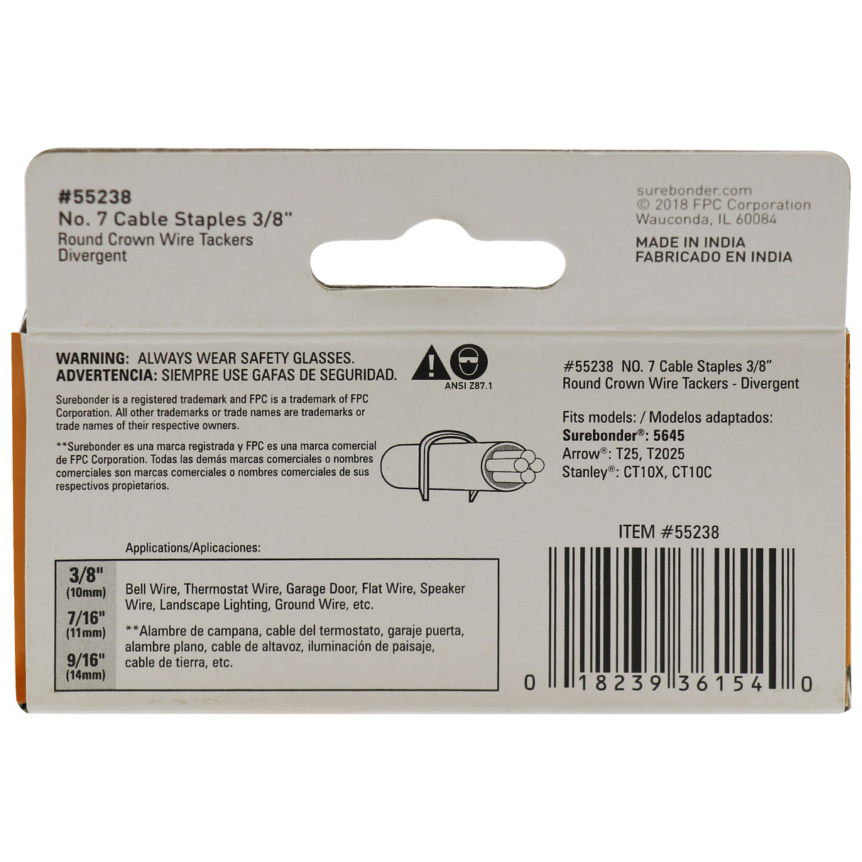 #7 Heavy Duty 3/8" Wire Tacker Staples - 1000 ct. - Surebonder