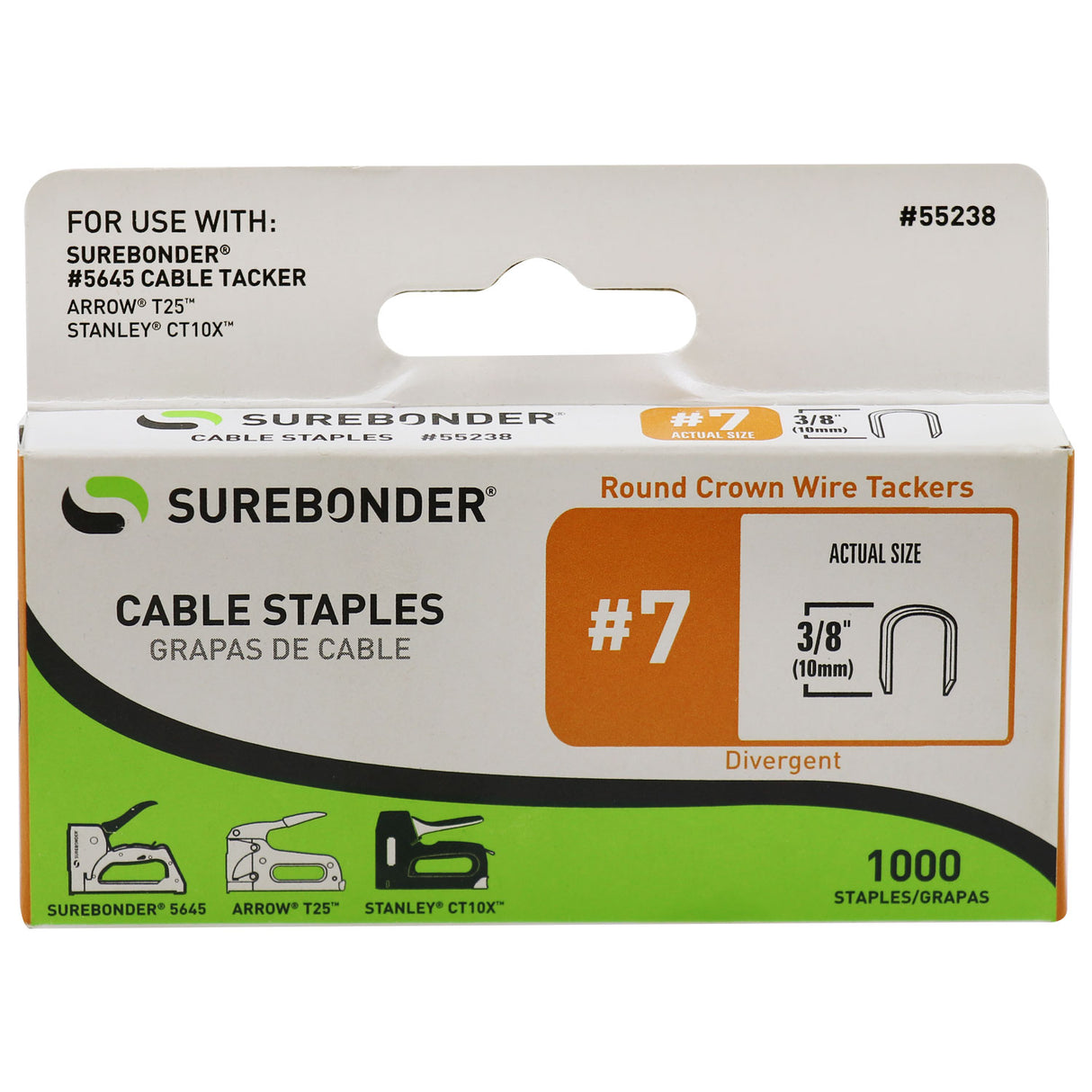 #7 Heavy Duty 3/8" Wire Tacker Staples - 1000 ct.