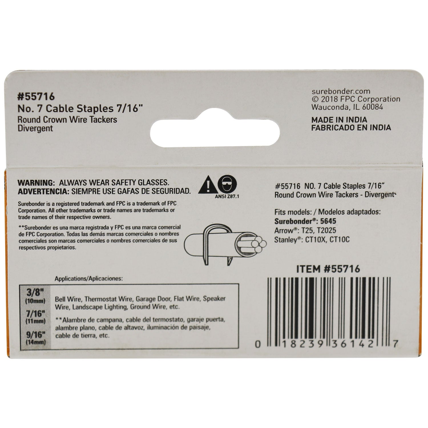 #7 Heavy Duty 7/16" Wire Tacker Staples - 1000 ct. - Surebonder