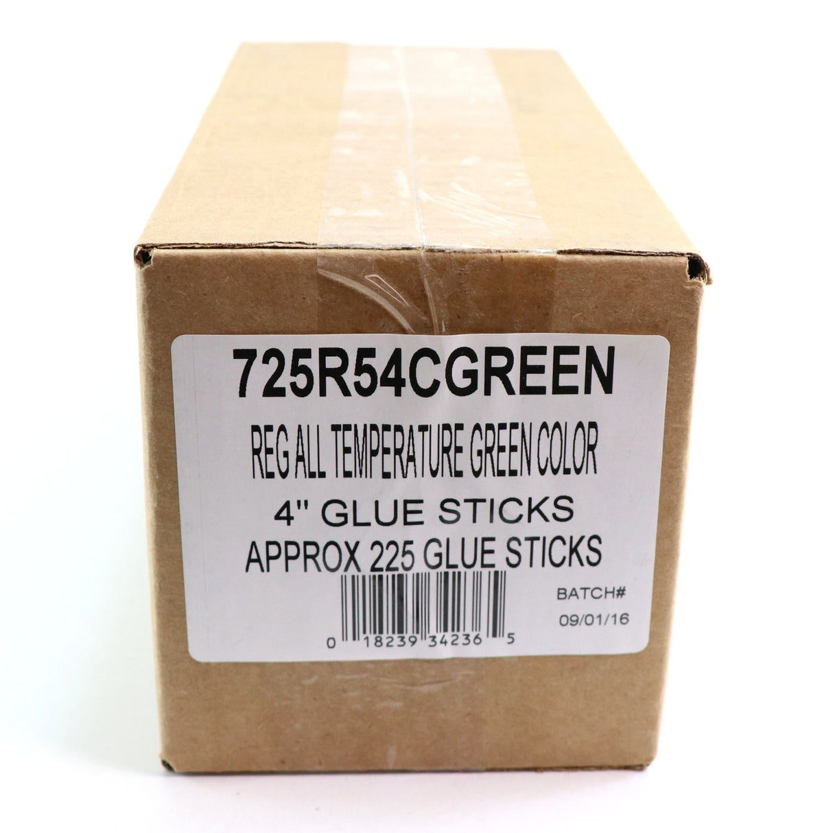 725R54CGREEN Full Size 4" Green Color Hot Glue Stick - 5 lb Box - Surebonder