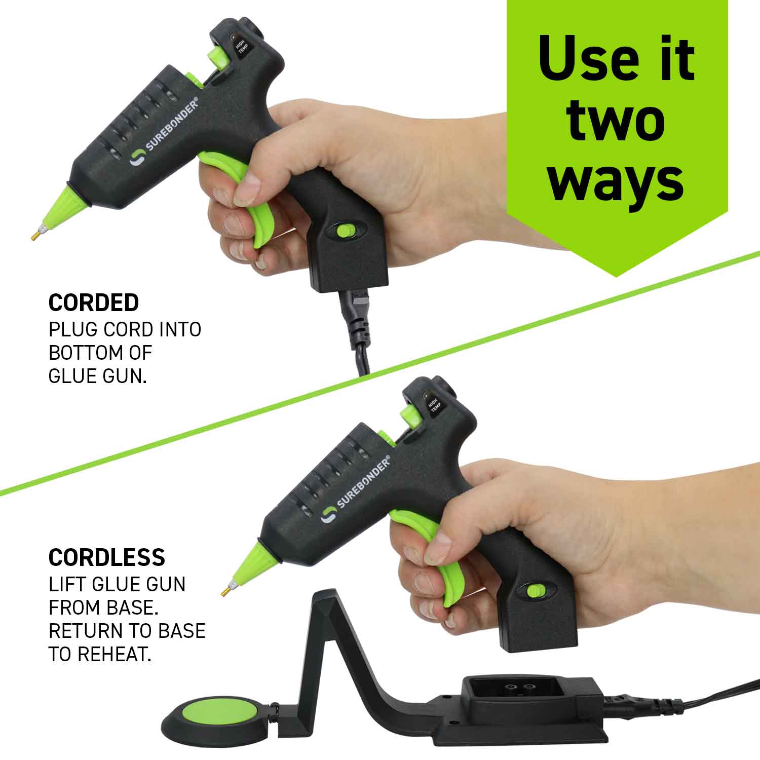 Ultimate Creators Kit, Hot Glue Gun, Surebonder CL-195F Cordless Detail Tip Mini Glue Gun with 80 Specialty Glue Sticks - Surebonder